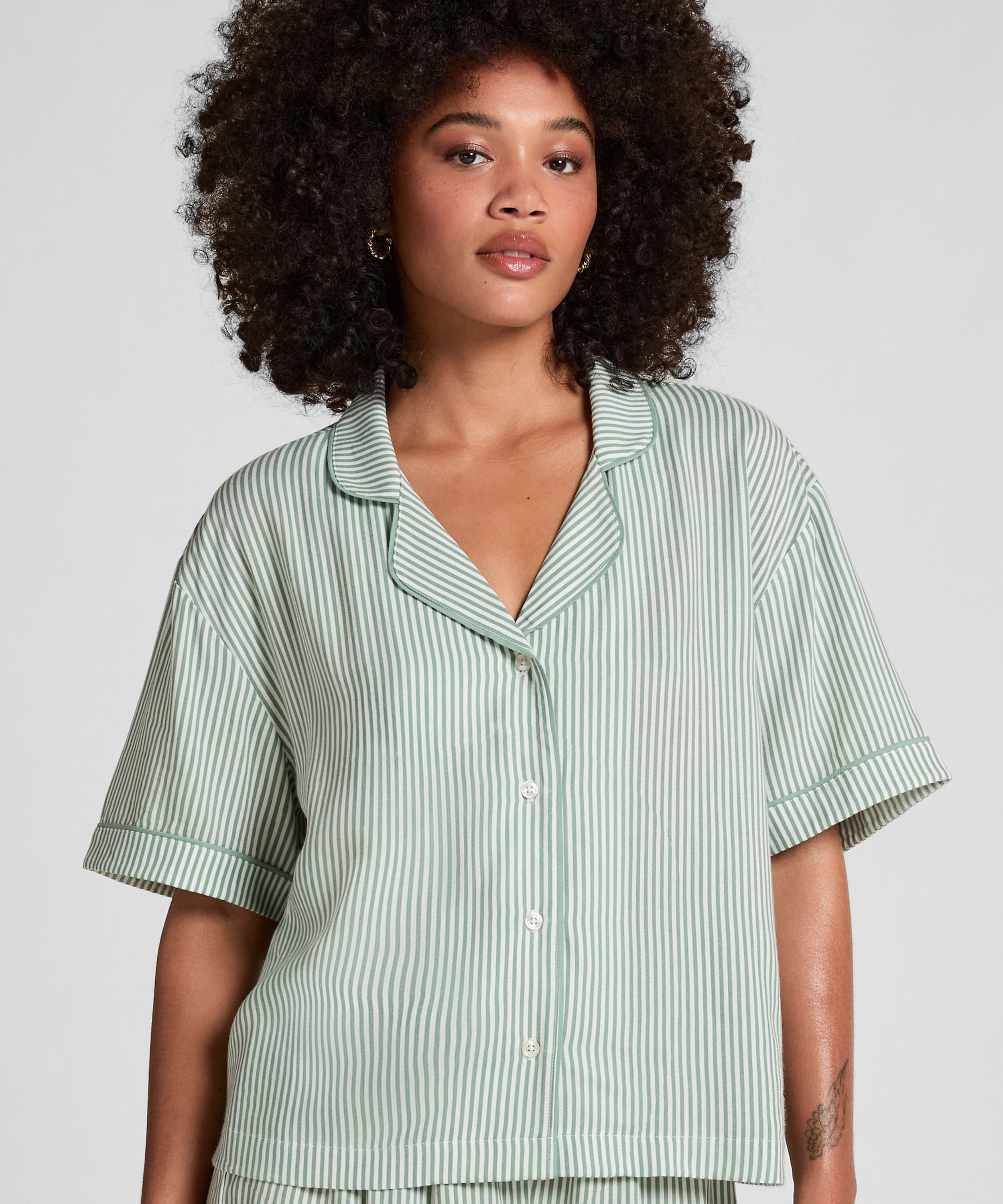 Veste tissée à manches courtes, Vert Veste tissée à manches courtes, Vert