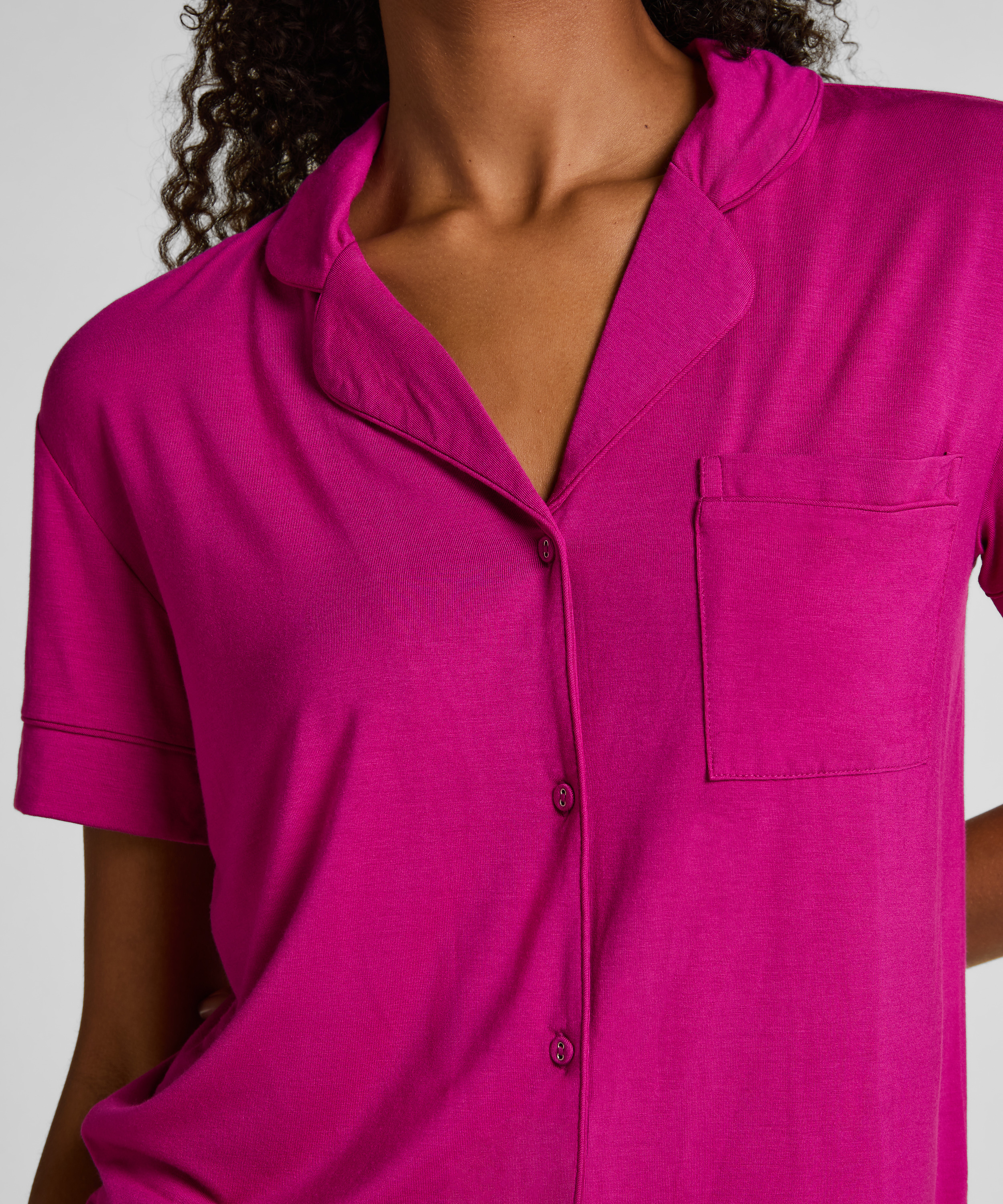 Veste à manches courtes en jersey Essential, Rose, main