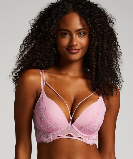 Soutien-gorge push-up à armatures préformé longline Lidia, Rose