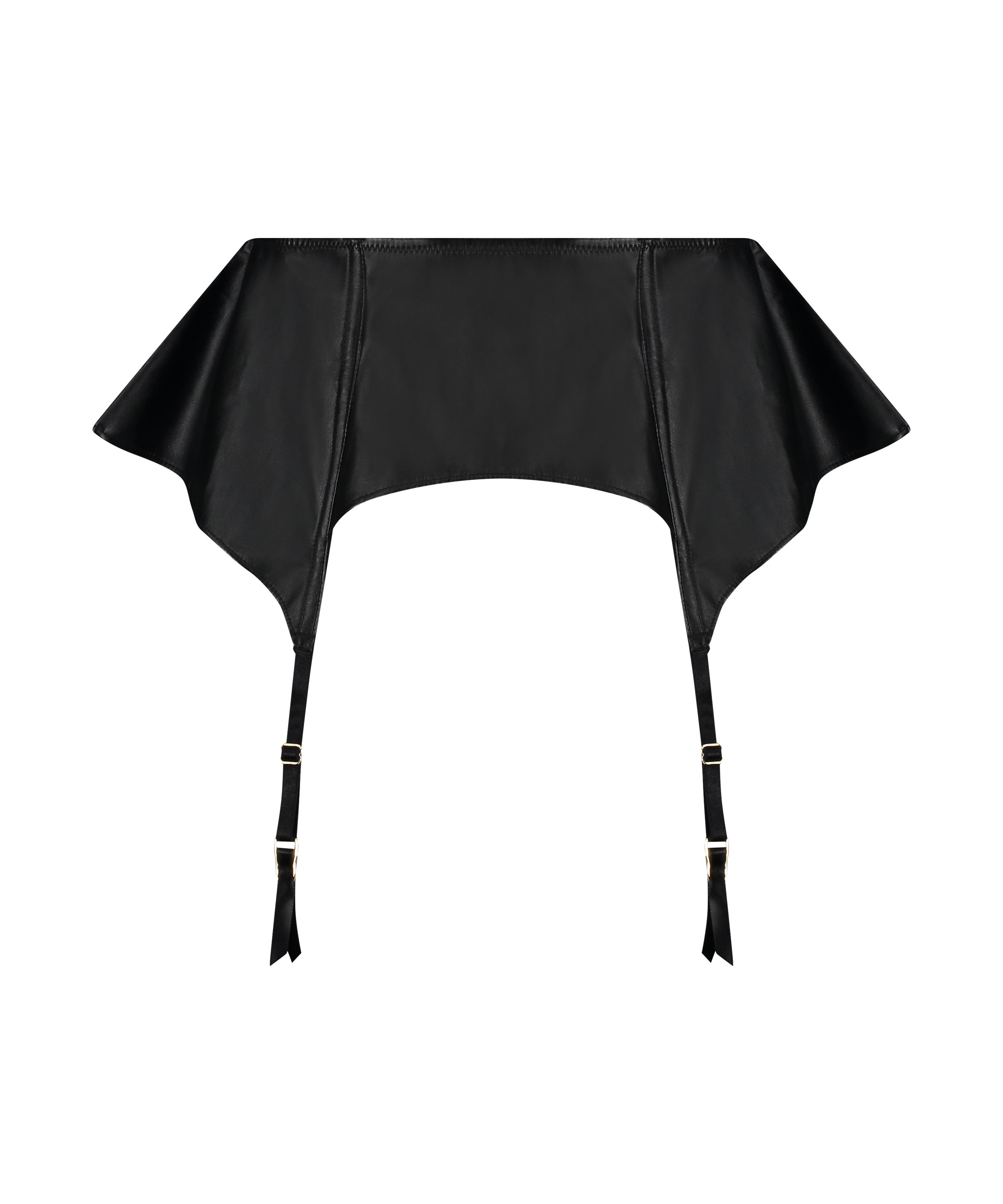 Porte-jarretelles Private aspect cuir, Noir, main