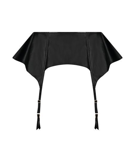 Porte-jarretelles Private aspect cuir, Noir