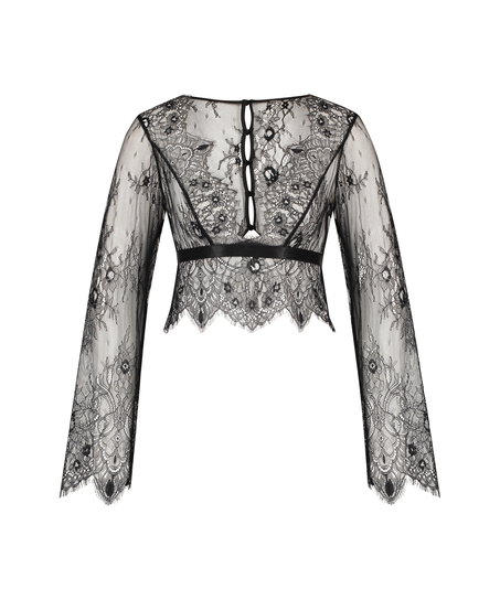 Top Allover Lace, Noir