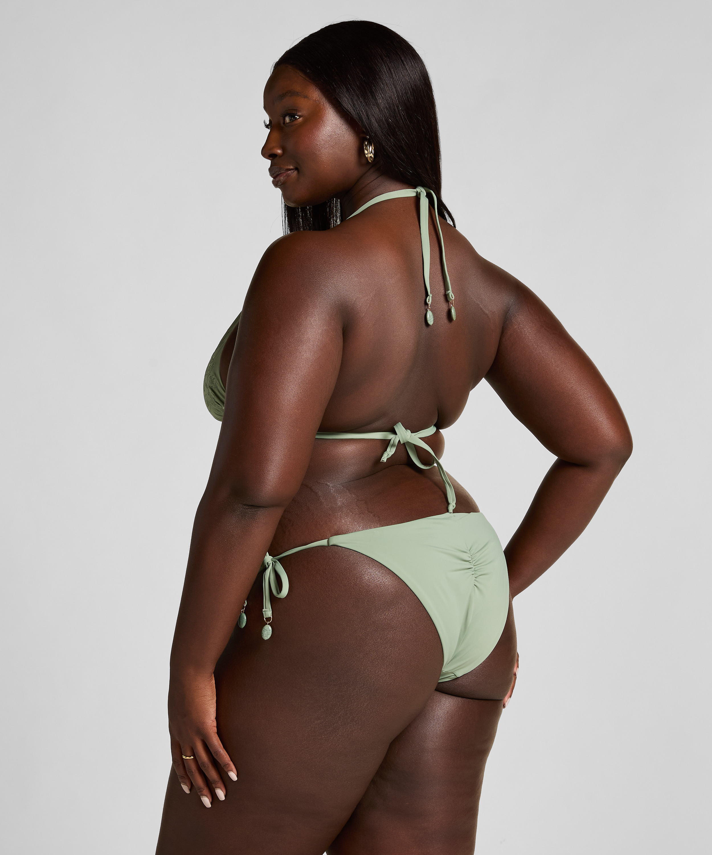 Haut de bikini triangle Giselle, Vert, main