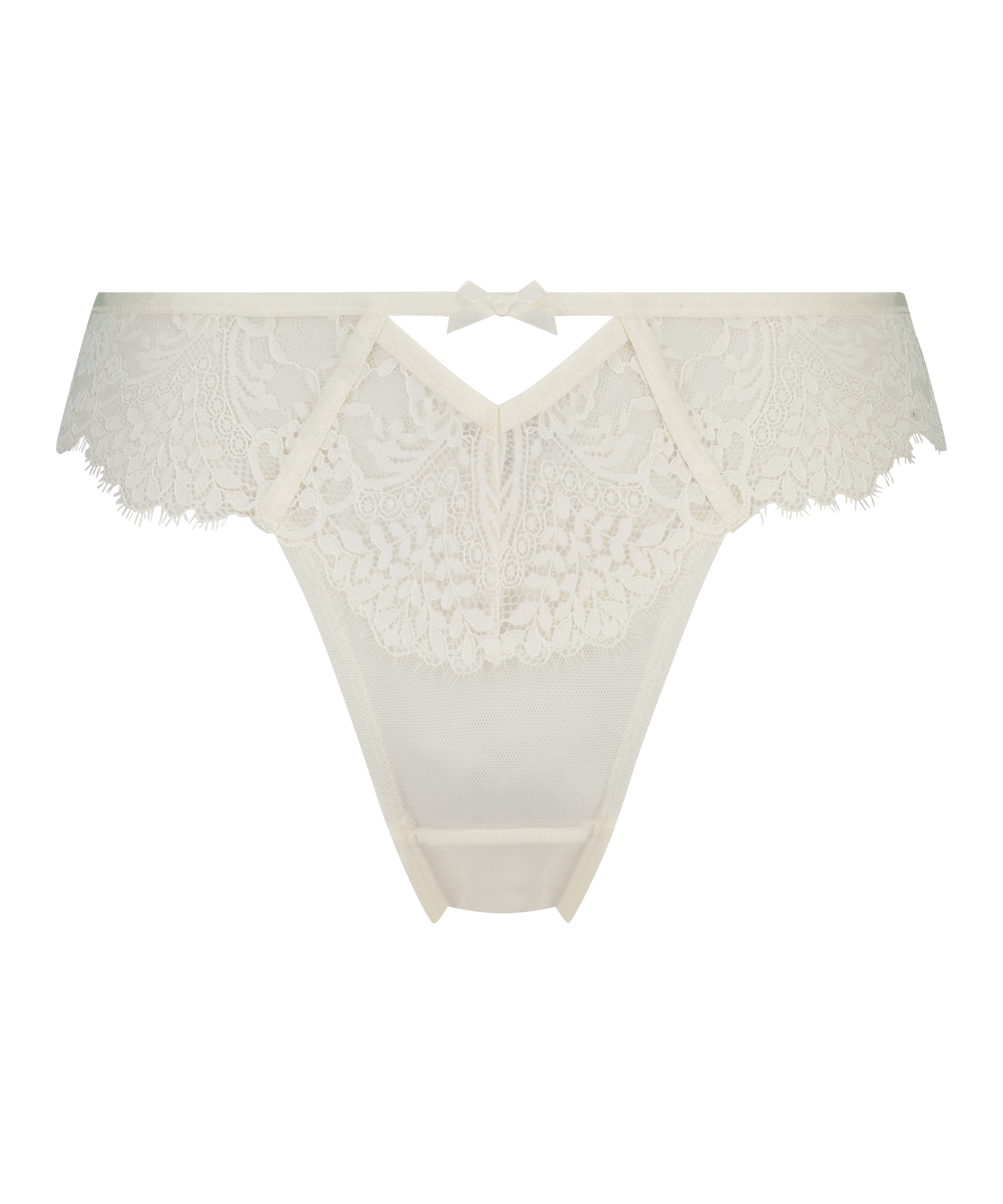 Slip brésilien échancré Chlo, Blanc, main