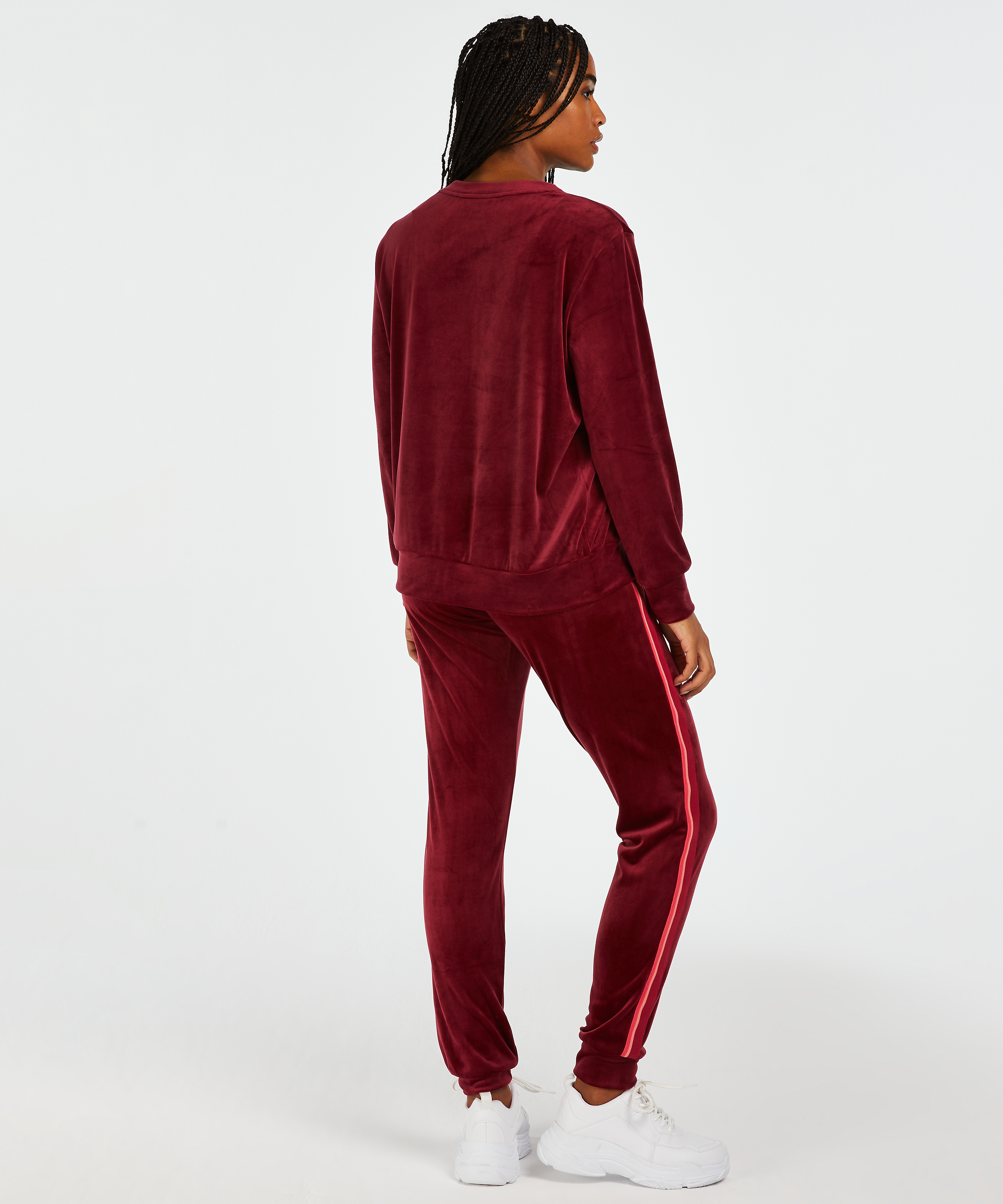 Pantalon de jogging Velours Stripe, Rouge, main
