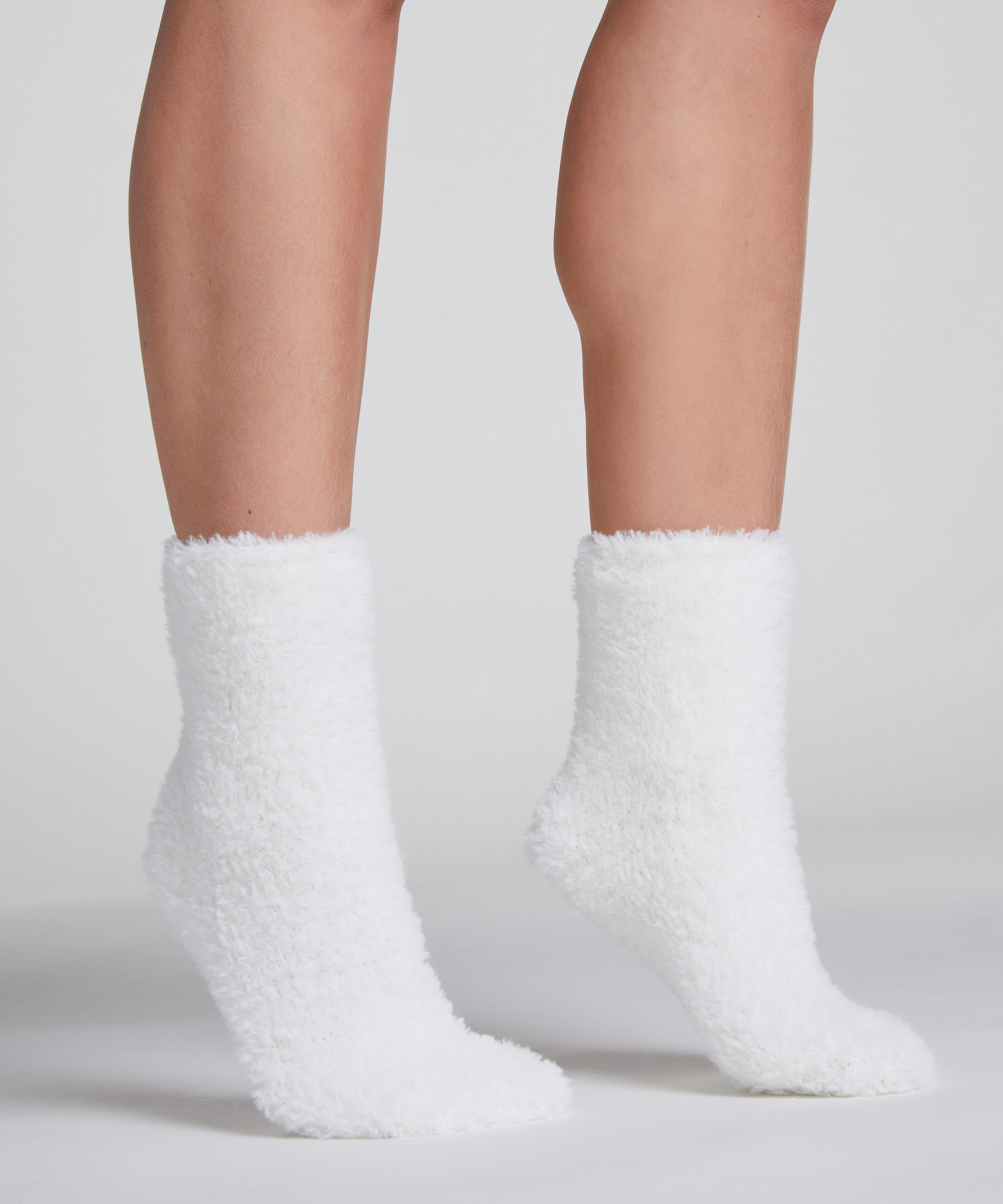 1 paire de chaussettes tricotées, Blanc, main
