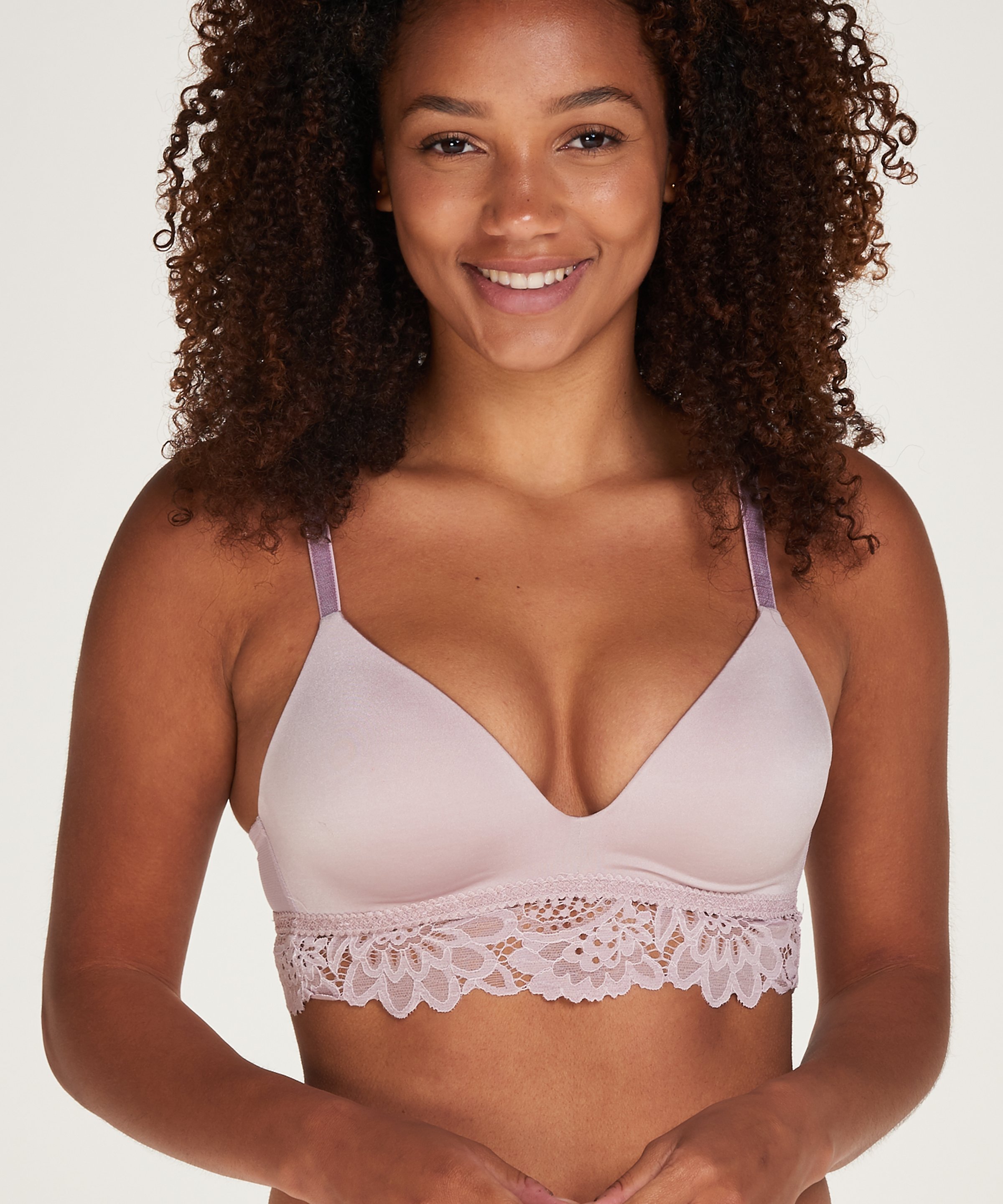 Soutien-gorge push-up préformé sans armatures Evey, Violet, main