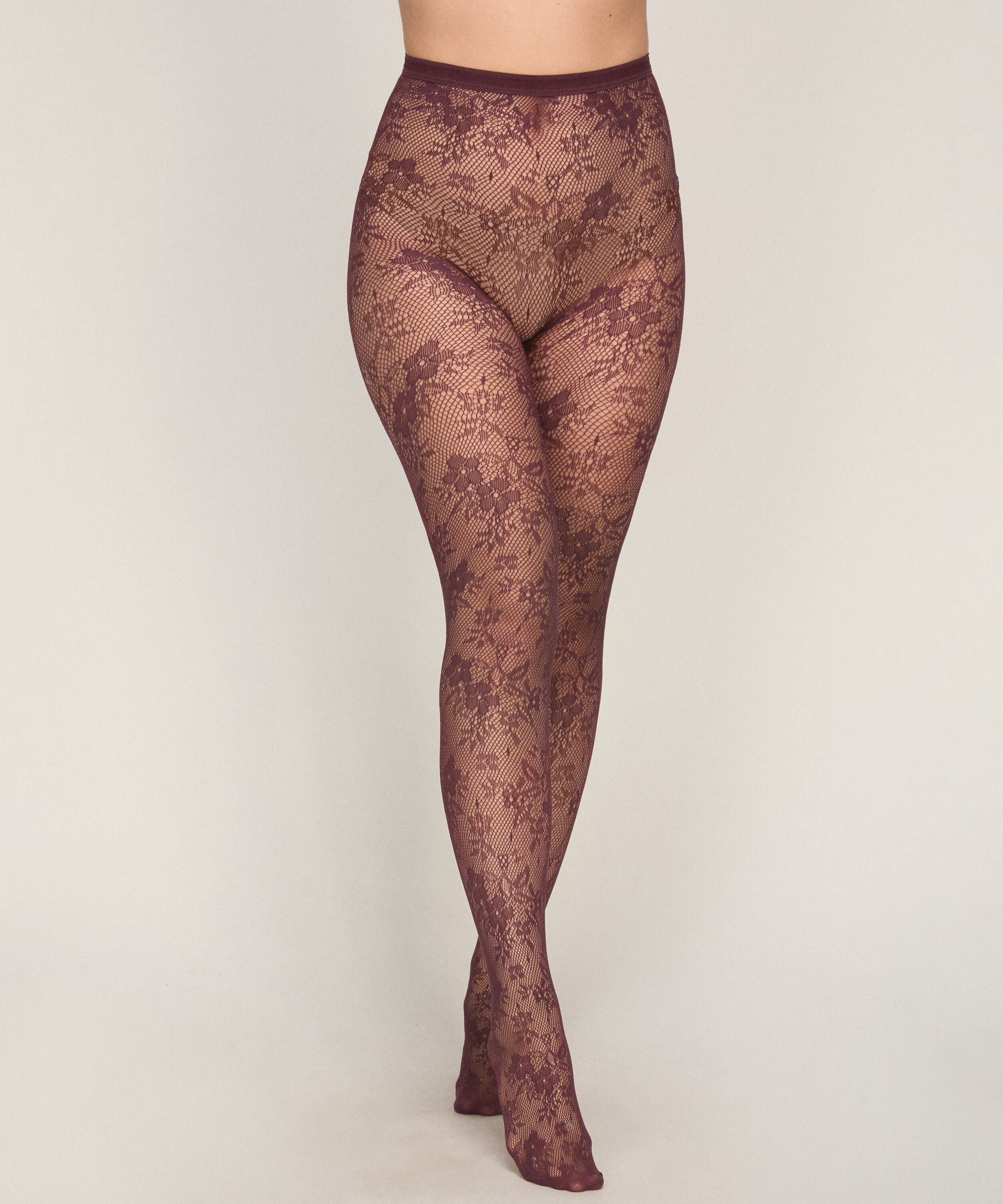 Collants Allover Lace Fishnet, Violet Collants Allover Lace Fishnet, Violet
