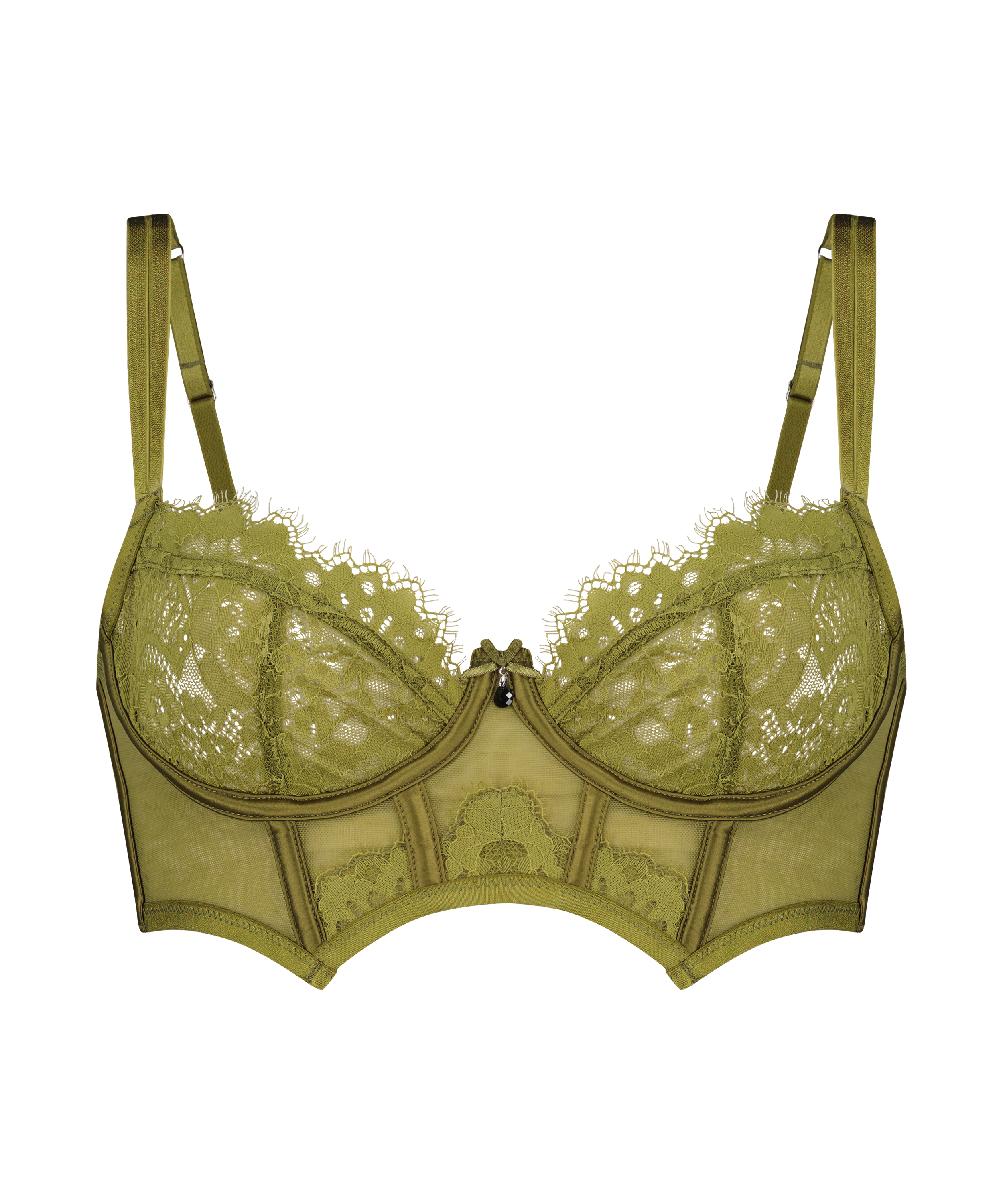 Soutien-gorge &agrave; armatures pr&eacute;form&eacute; longline Amelie, Vert, main