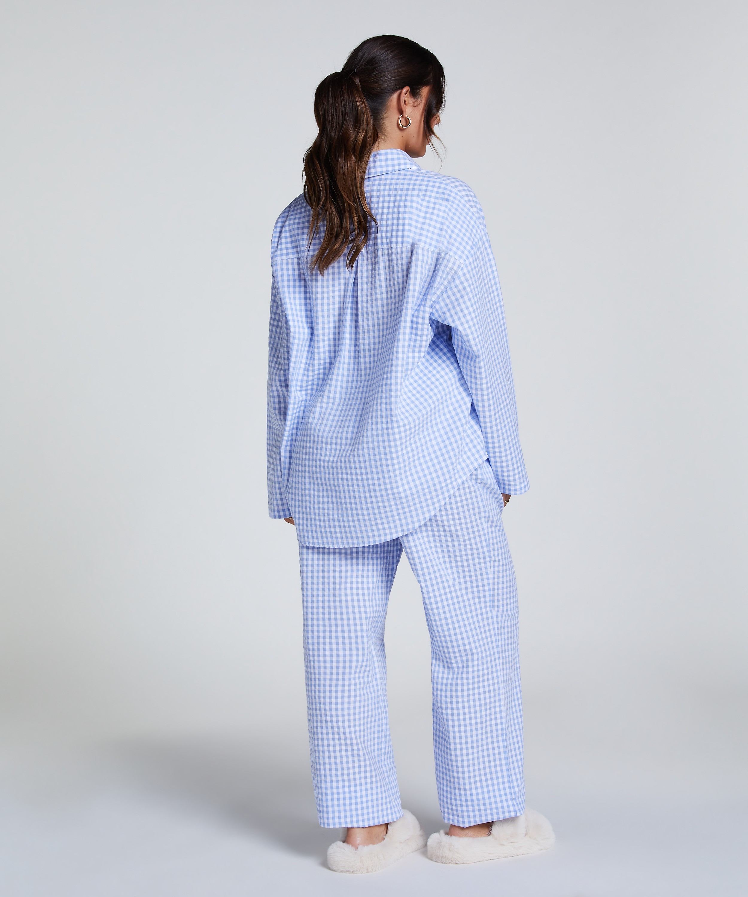 Haut de pyjama en Coton, Bleu, main