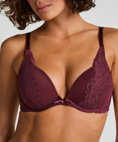 Soutien-gorge push-up &agrave; armatures pr&eacute;form&eacute; Isadora, Rouge