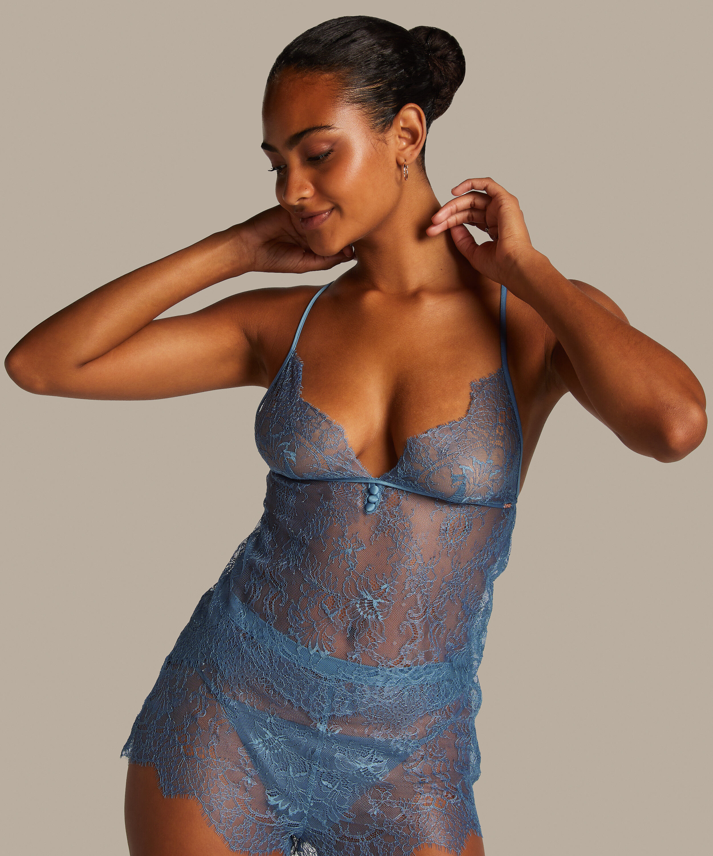 Camisole Lace Delphine, Bleu