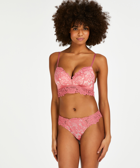 Soutien-gorge pr&eacute;form&eacute; sans armatures longline Shiloh, Rose