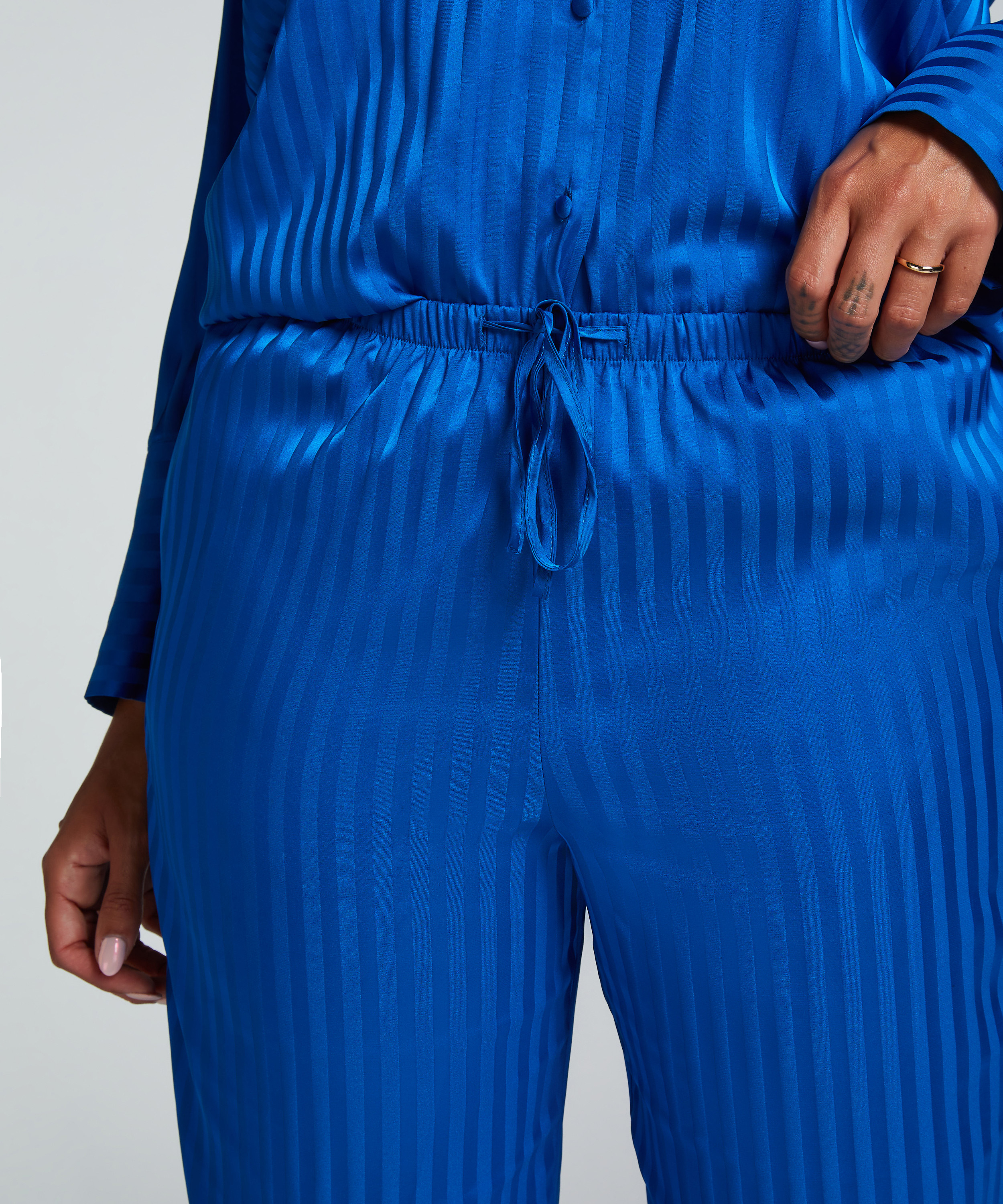 Pantalon Satin, Bleu, main