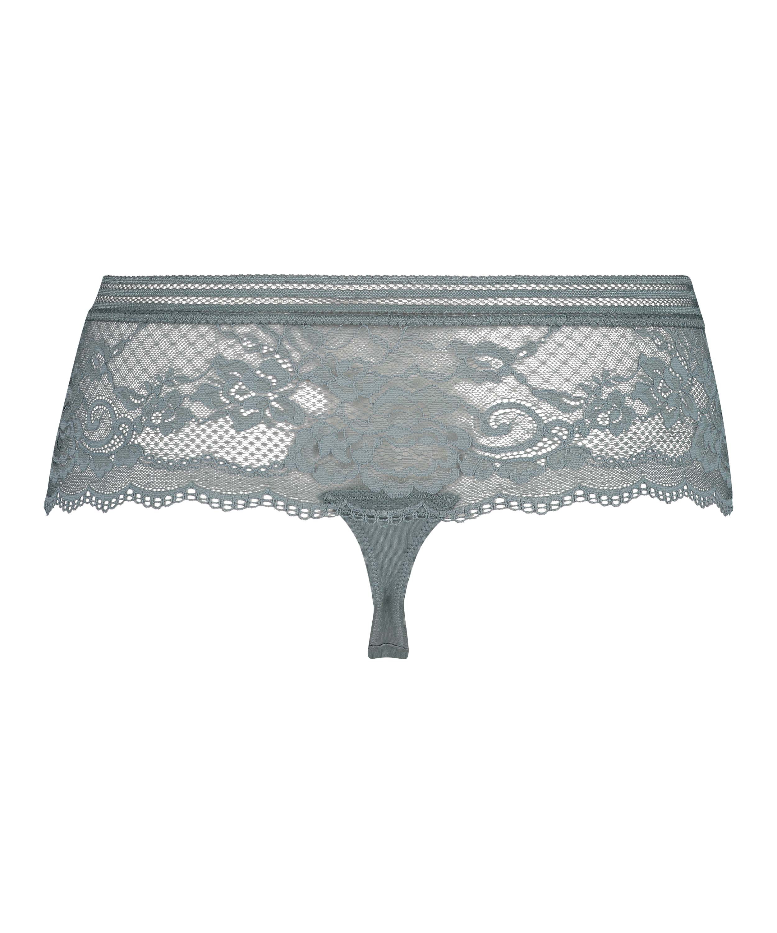 Boxer string taille haute Loredana, Gris, main