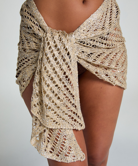 Paréo de plage à paillettes, Beige