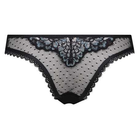 Slip br&eacute;silien taille haute Enchanted Doutzen, Noir