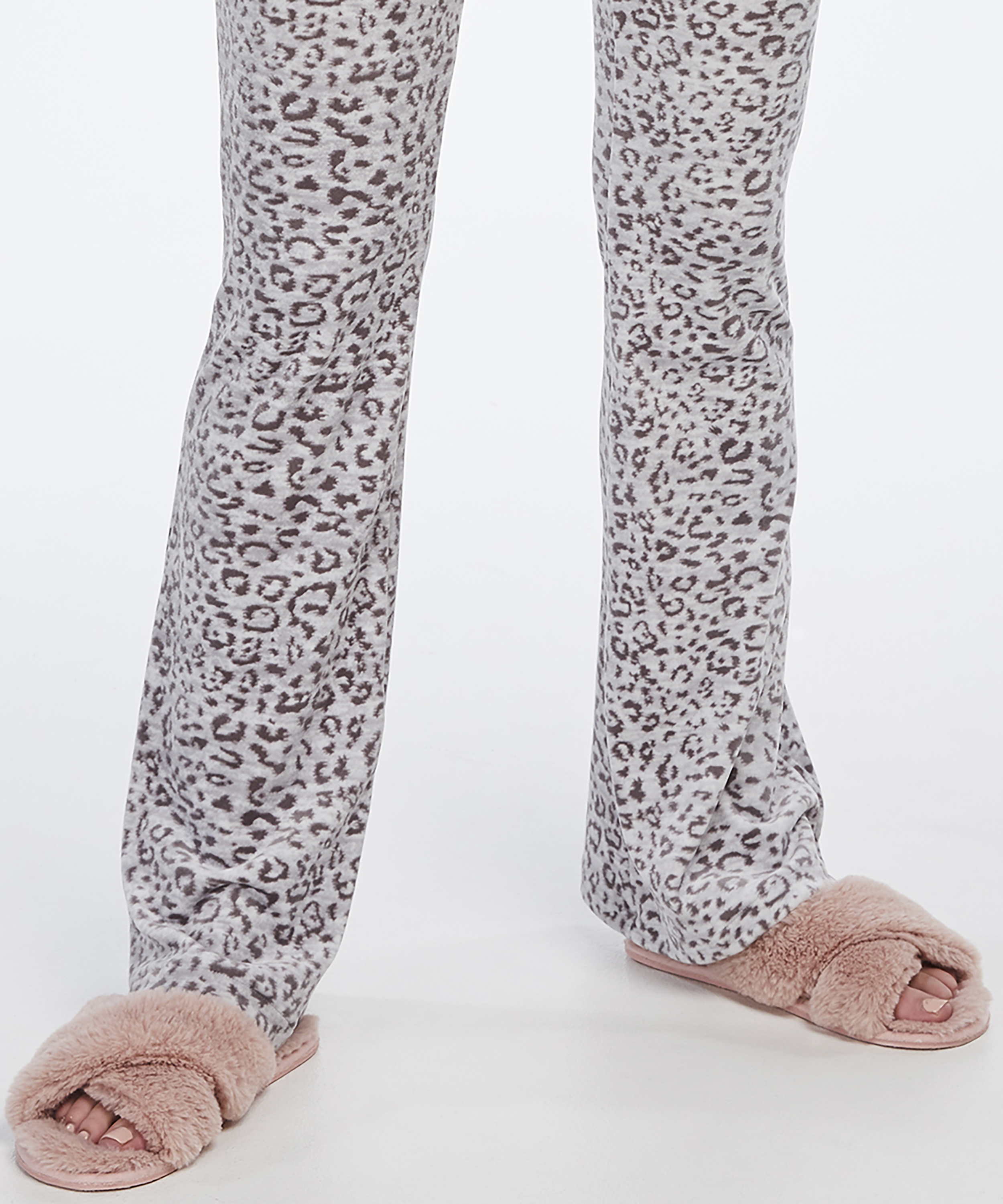 Sandales imitation fourrure Crossed, Rose, main