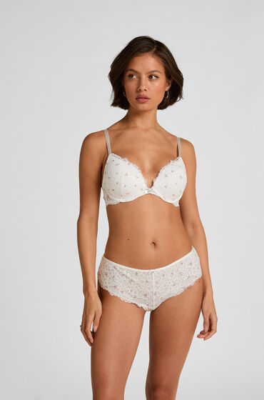 Hunkemöller Slip brésilien Marine Blanc