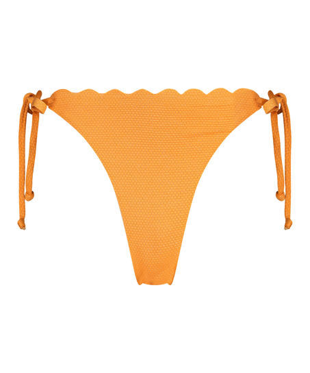 Slip de Bikini Cheeky Tanga Scallop Lurex, Orange