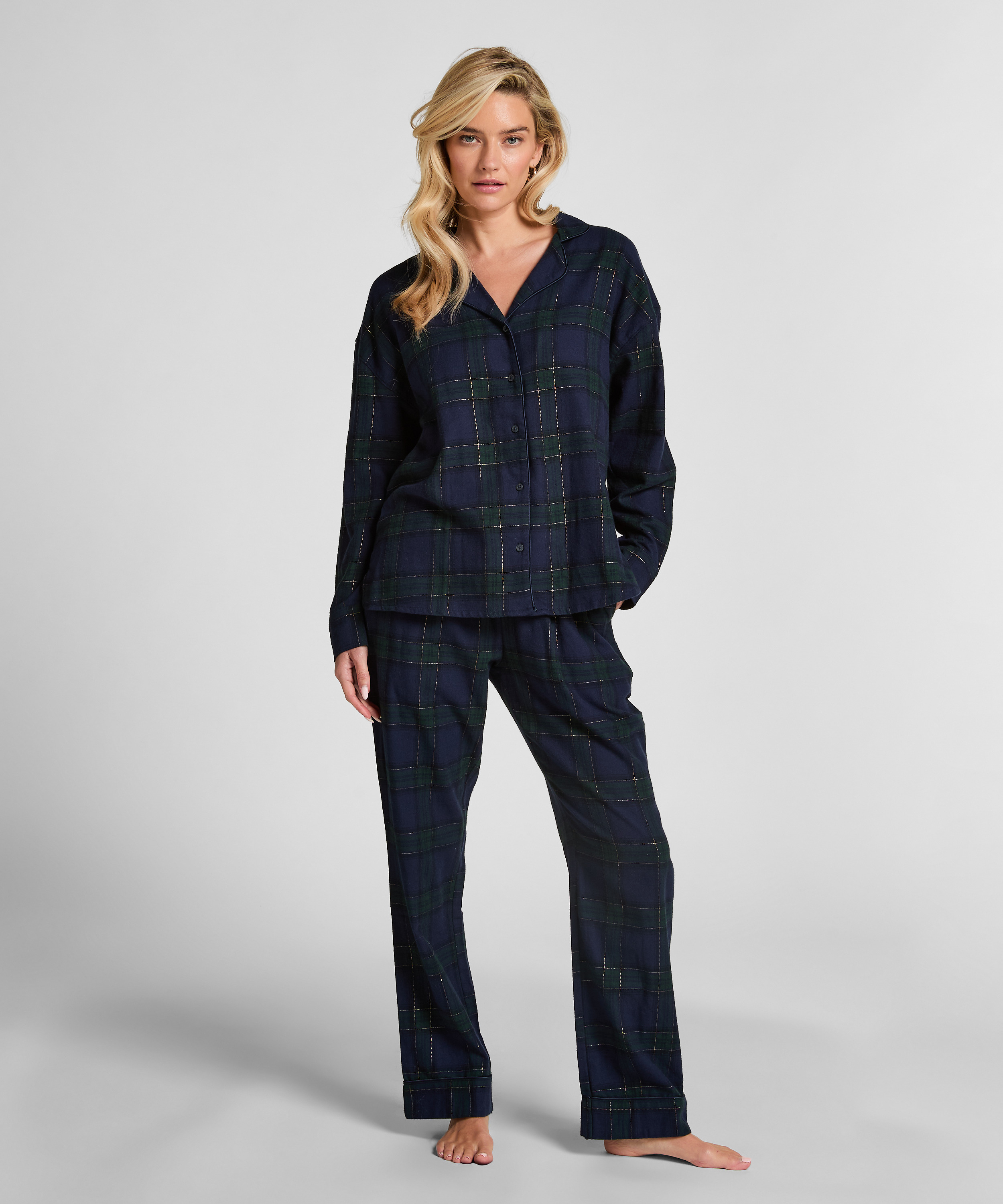 Pantalon de Pyjama Flanel, Bleu, main