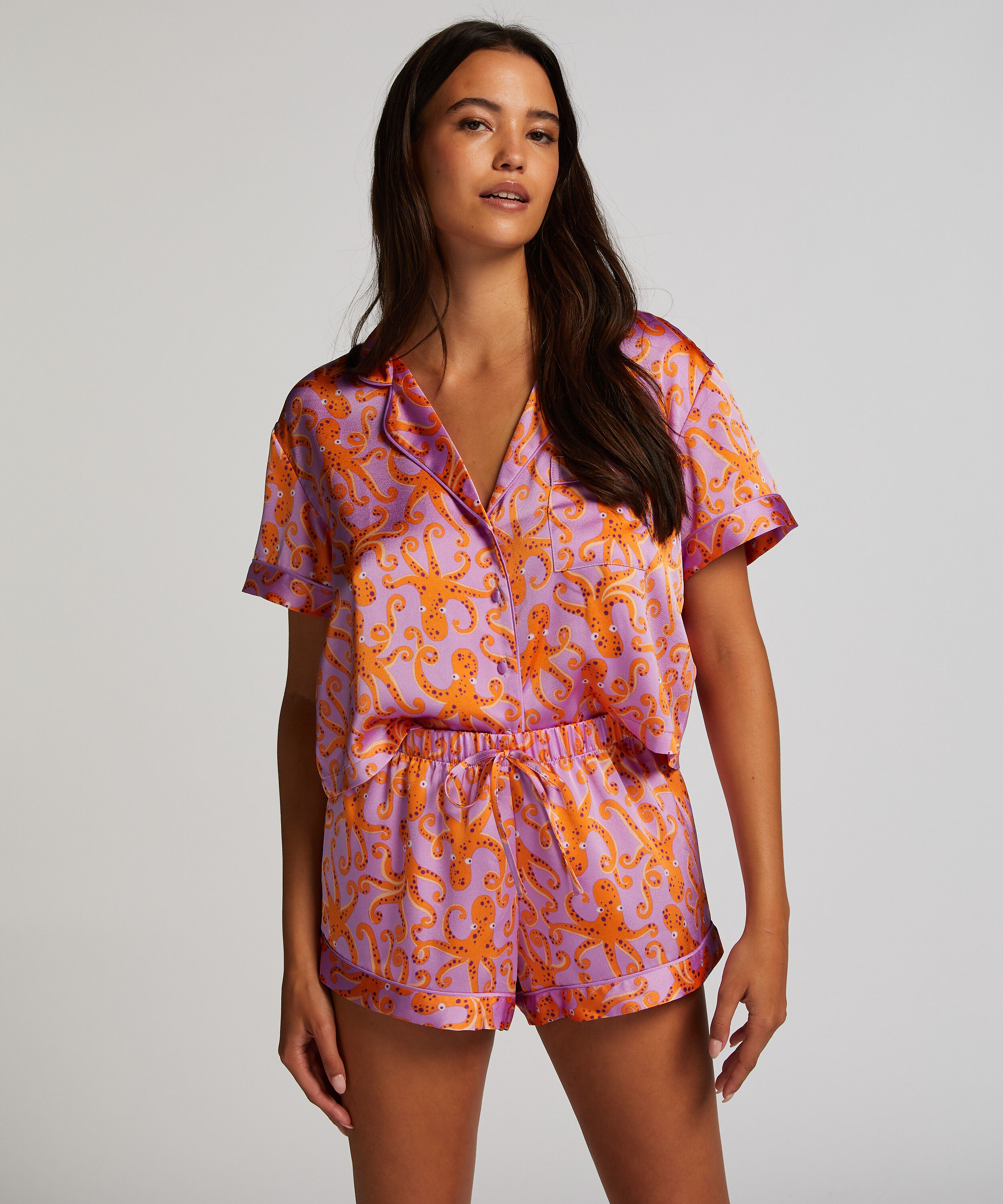 Short de pyjama Satin, Violet