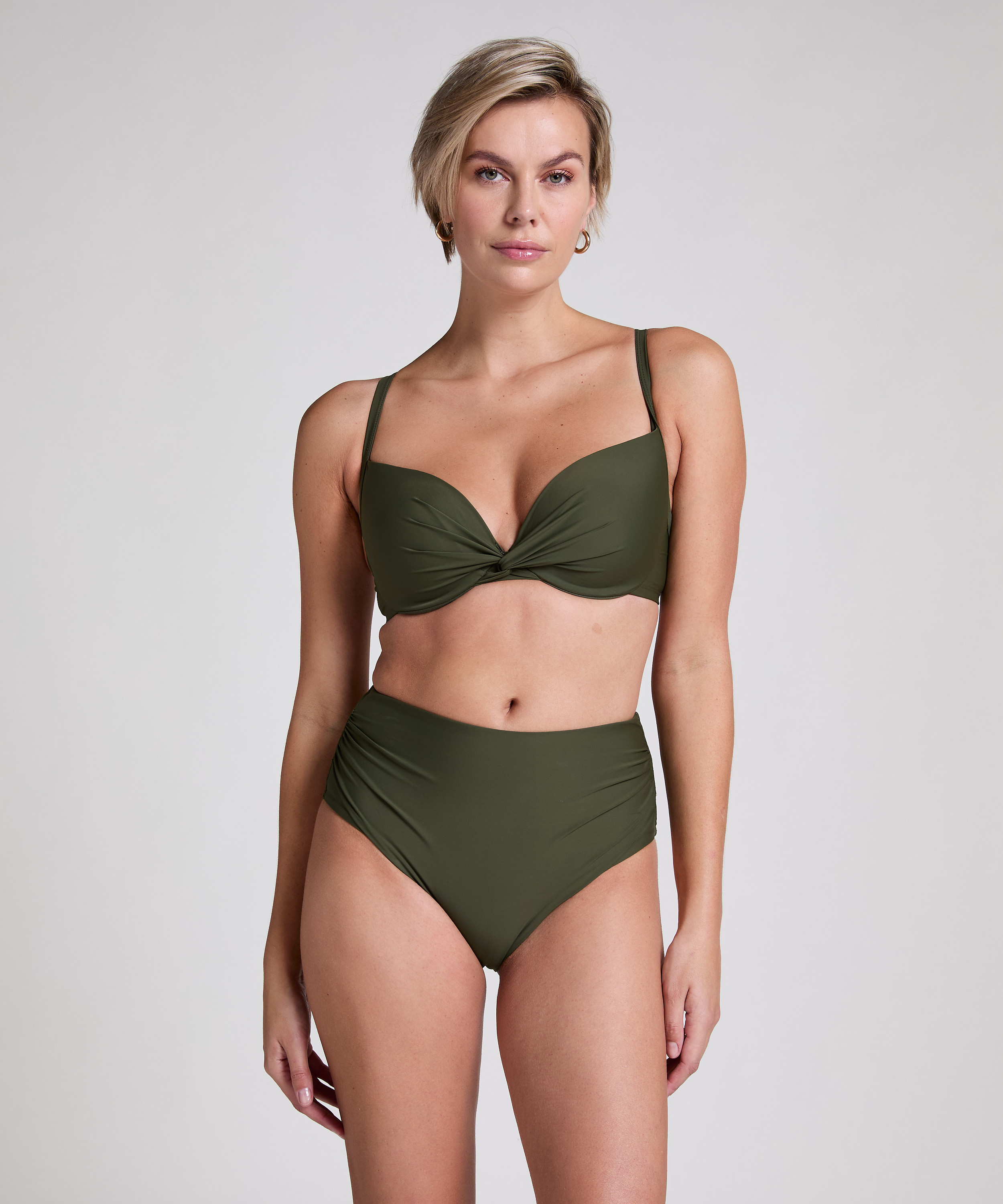 Bas de bikini taille haute Cheeky shaping Luna, Vert, main