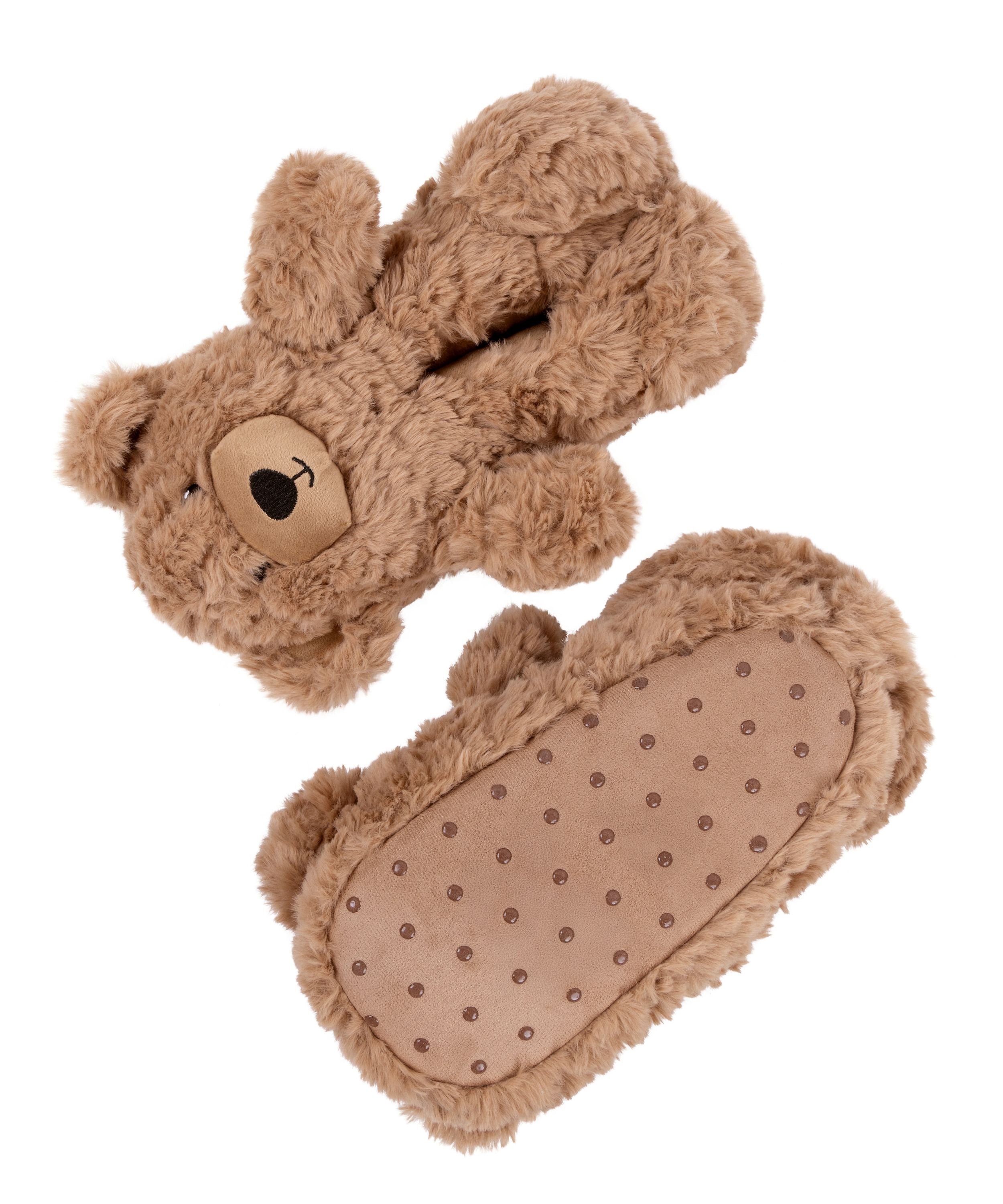 Chaussons Ours en Peluche, Beige, main