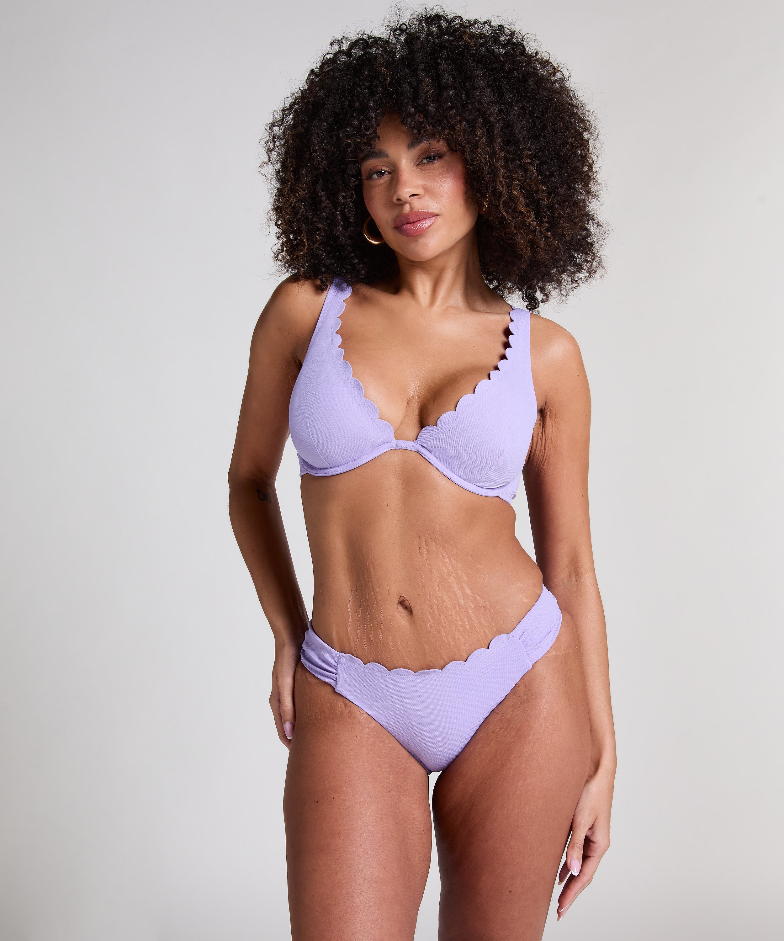 Slip de Bikini Rio Scallop, Violet, main