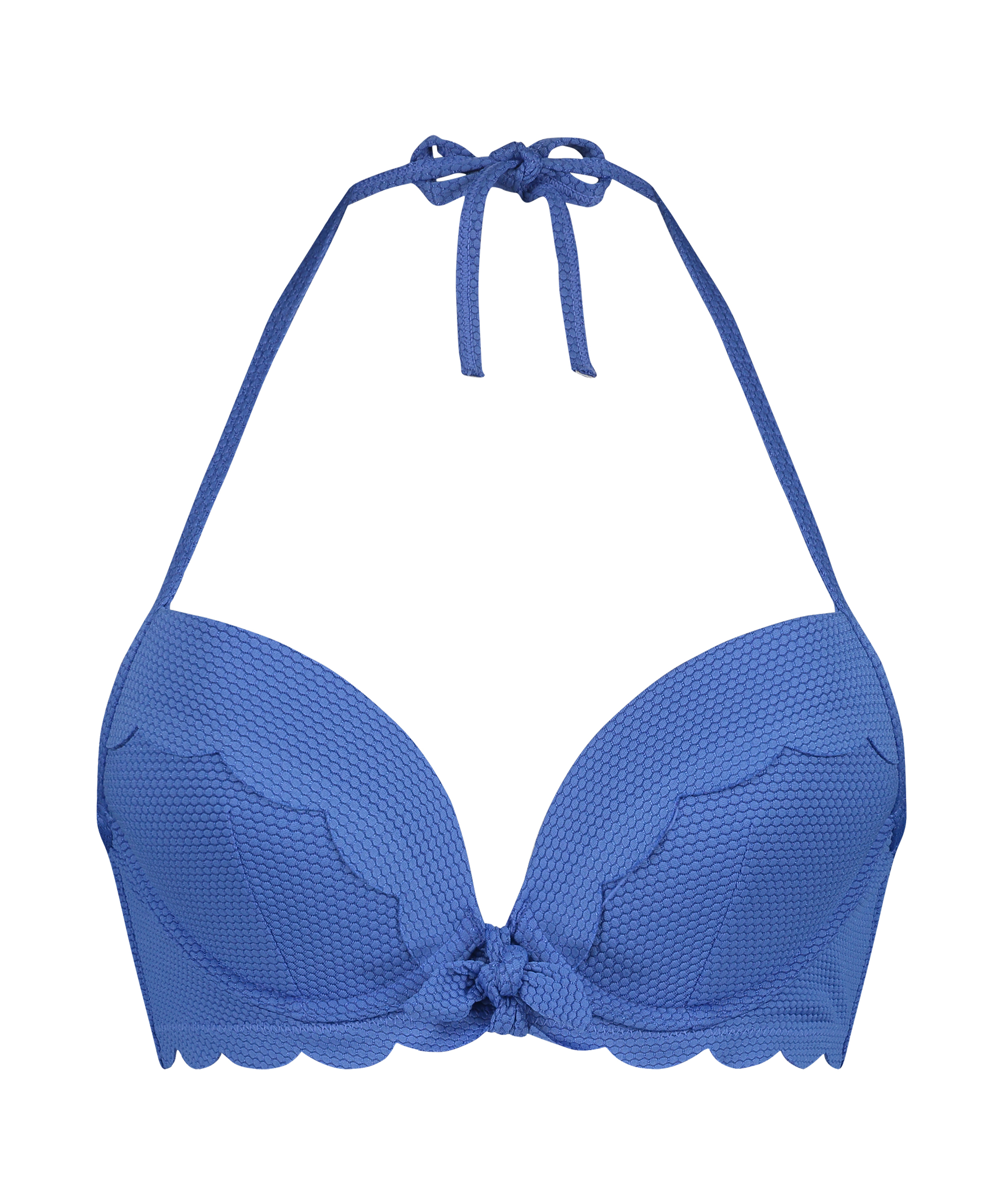 Haut de bikini préformé à armatures Scallop, Bleu, main