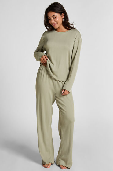 Hunkemöller Pyjama Pant Loose Pointelle Vert