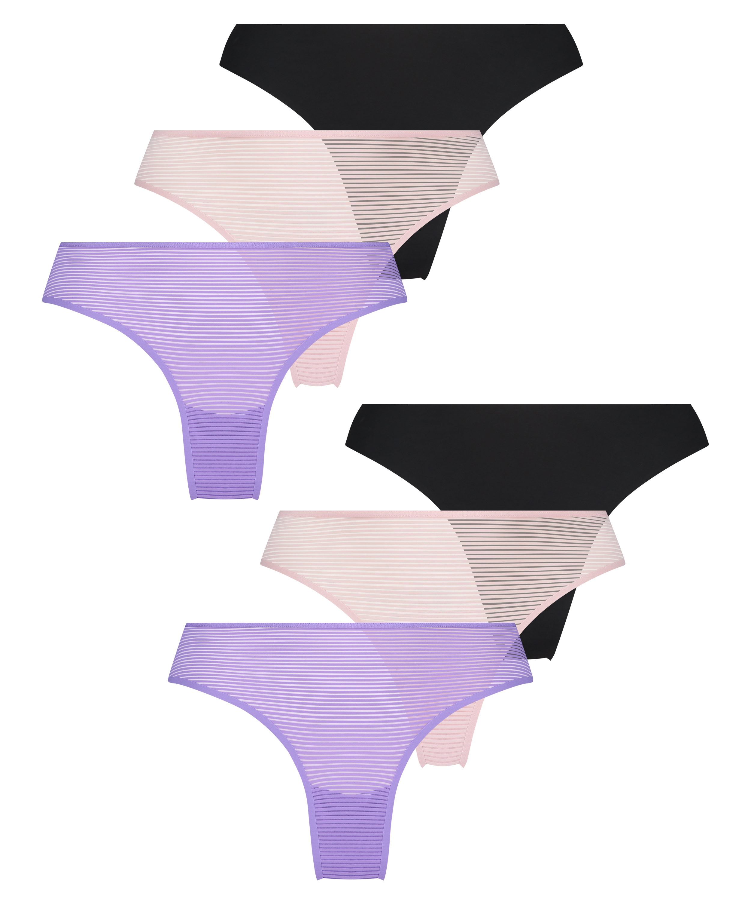 Lot de 6 slips brésiliens Invisibles, Vert, main