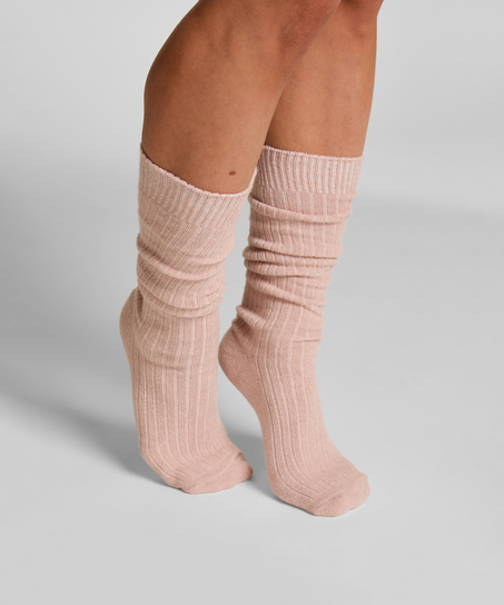 Chaussettes avec Cachemire, Rose