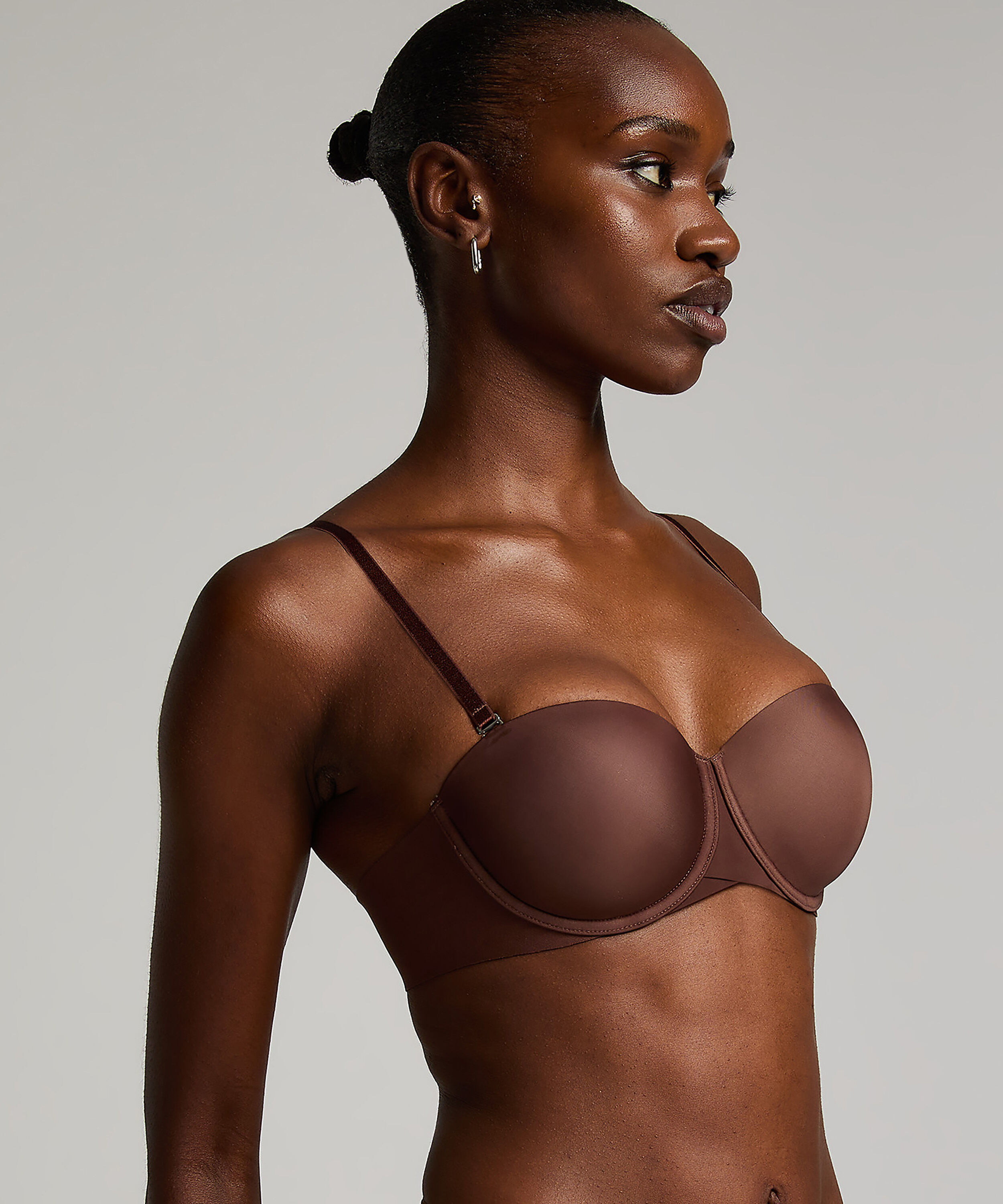 Soutien-gorge &agrave; armatures pr&eacute;form&eacute; sans bretelles Jane, Marron