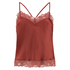 Haut de camisole Satin Dentelle, Rouge