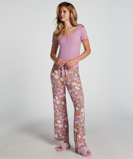 Haut de pyjama Henley, Violet