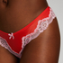 Slip br&eacute;silien Lace & Shine, Rouge