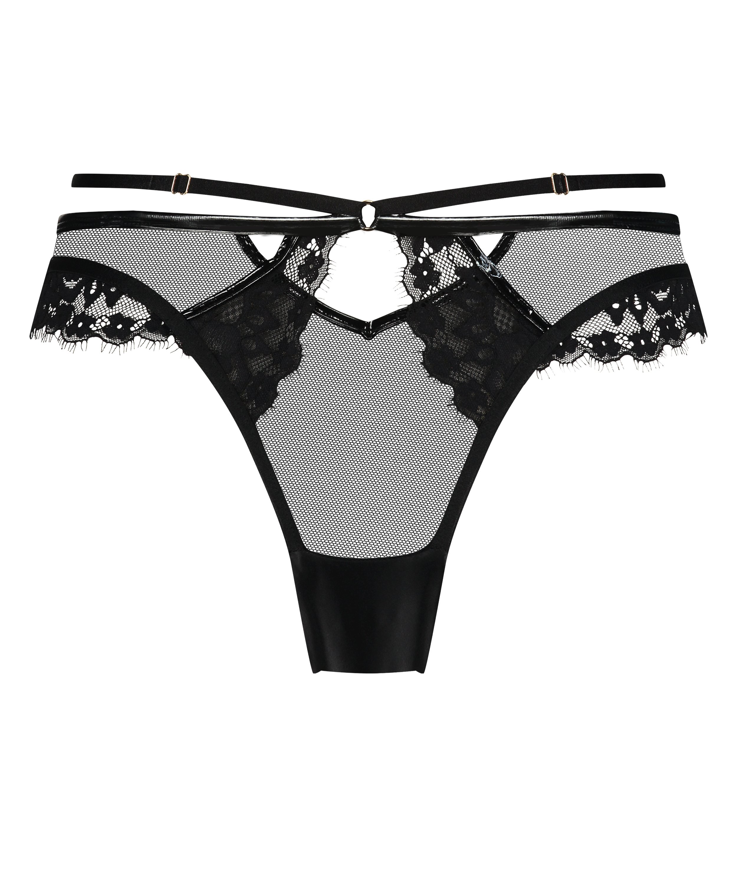 Slip brésilien Open Back Kali, Noir, main