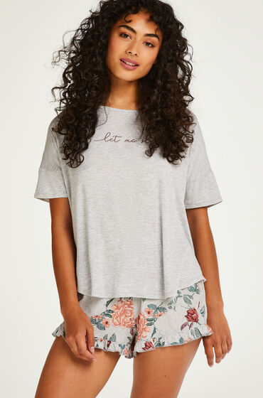 Hunkemöller Ensemble de pyjama court Gris