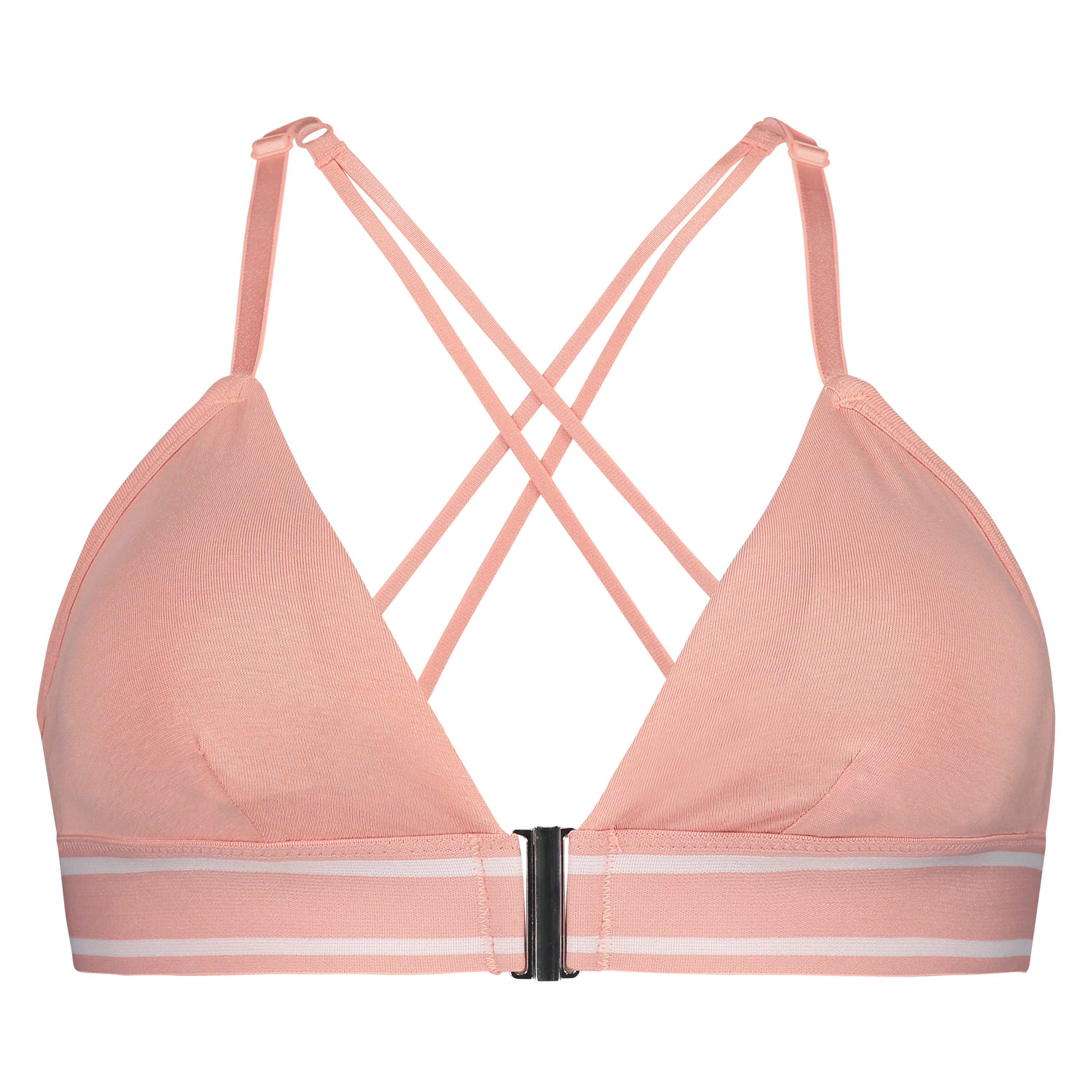 Brassière triangulaire moulée Coton Casey, Rose, main