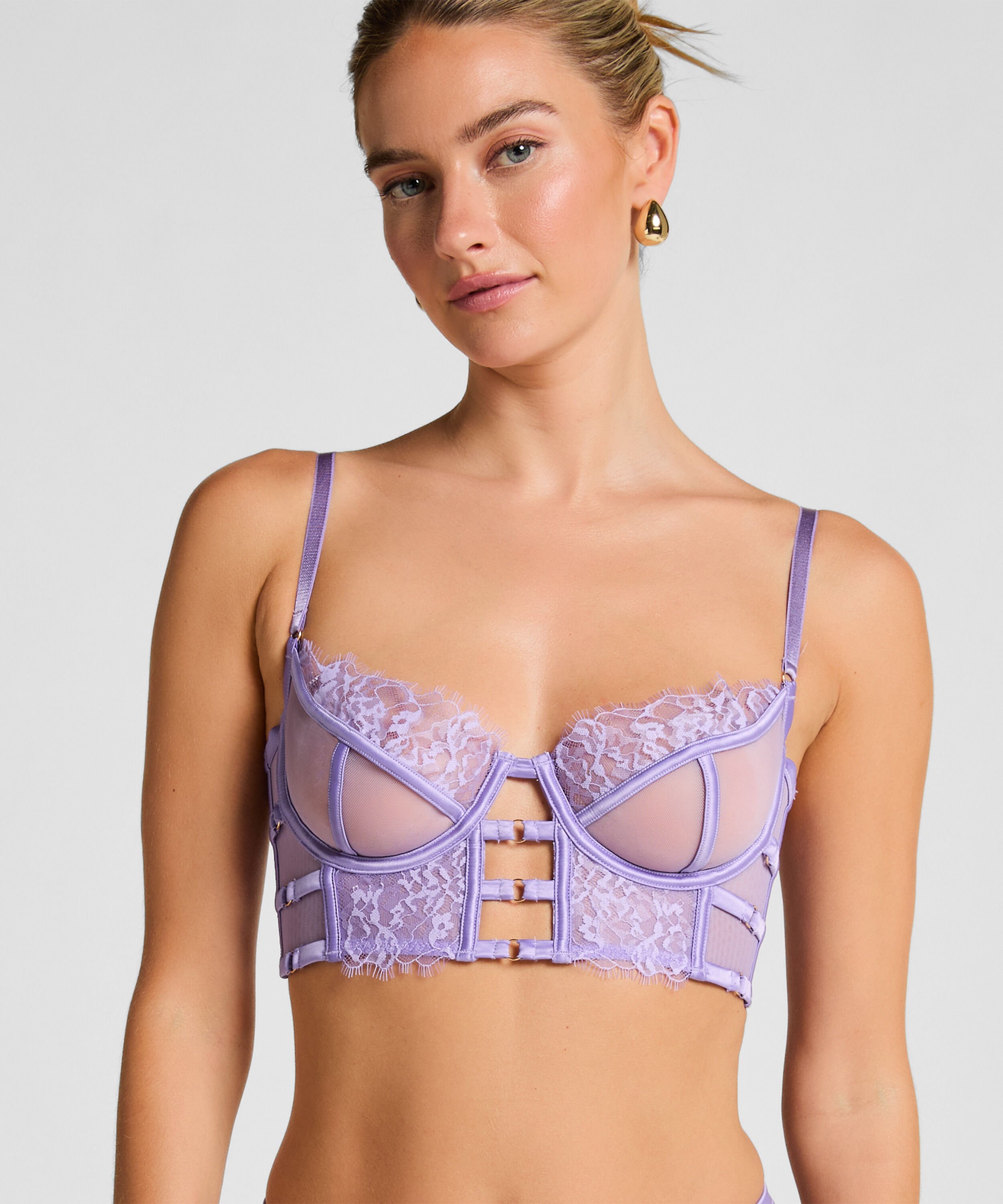 Soutien-gorge à armatures non-rembourré longline Nienke, Violet