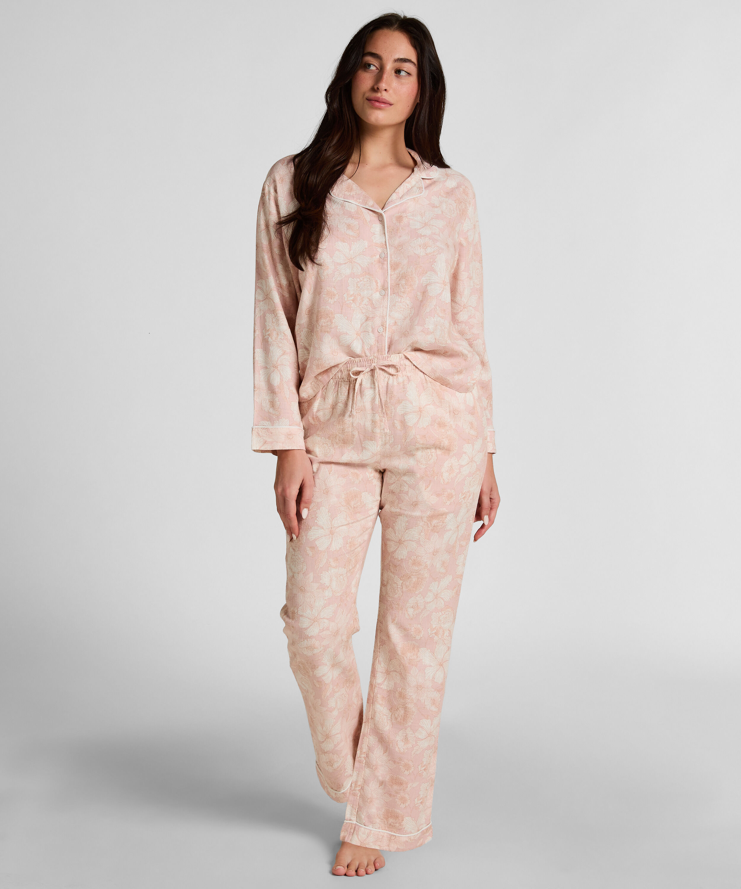 Pantalon Flower Linen, Rose