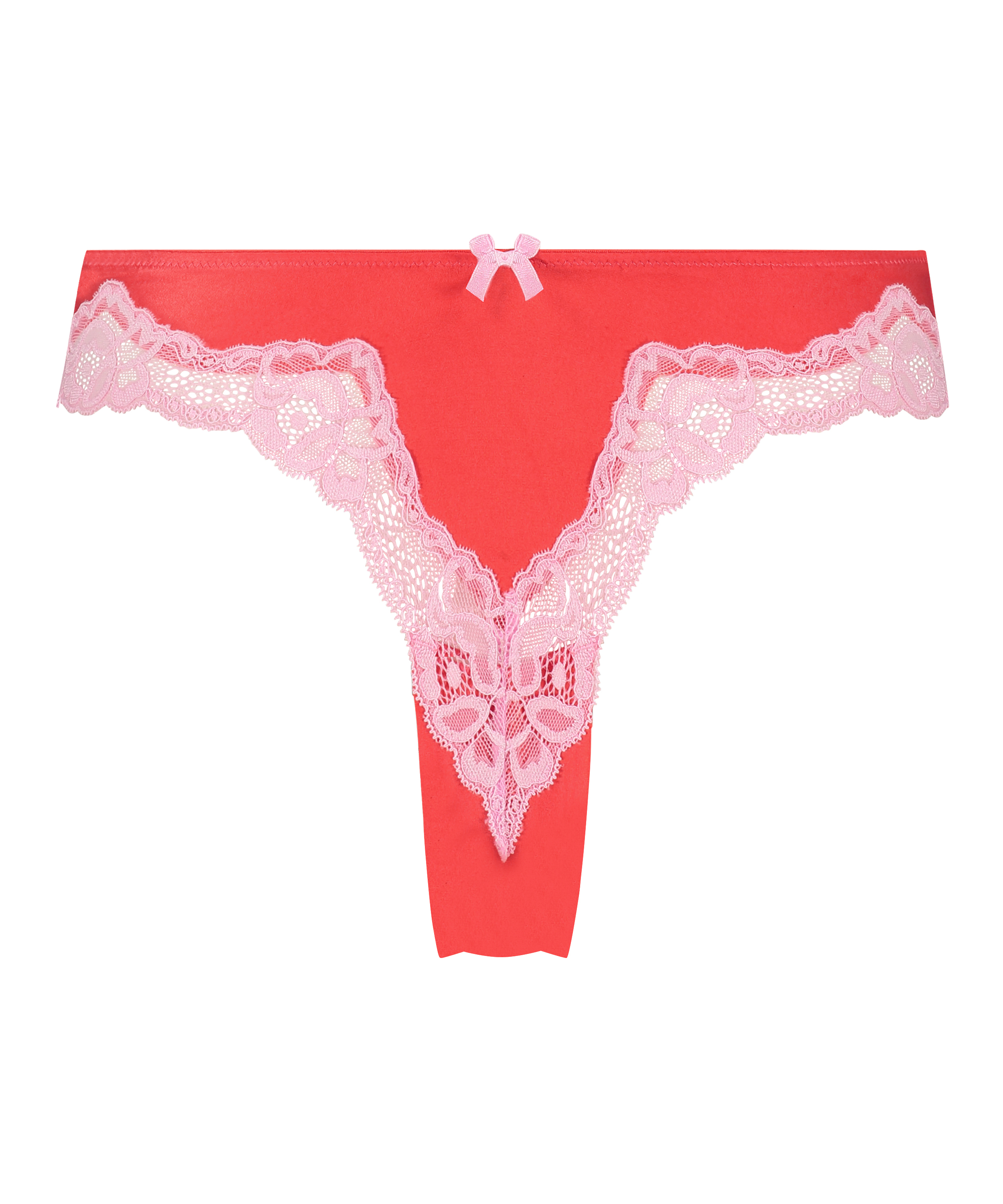 Slip br&eacute;silien Lace & Shine, Rouge, main