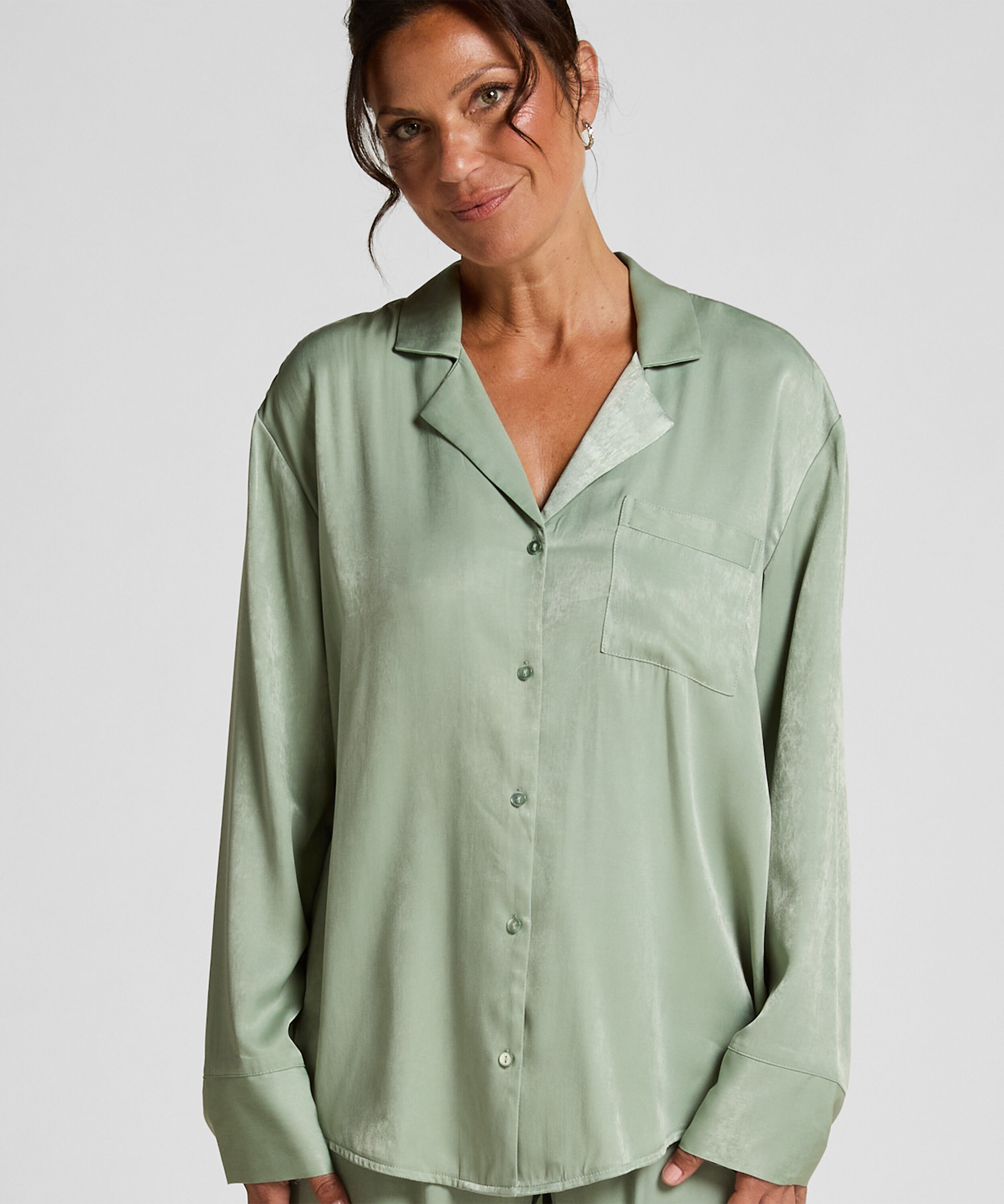 Veste à manches longues Satin Ayla, Vert