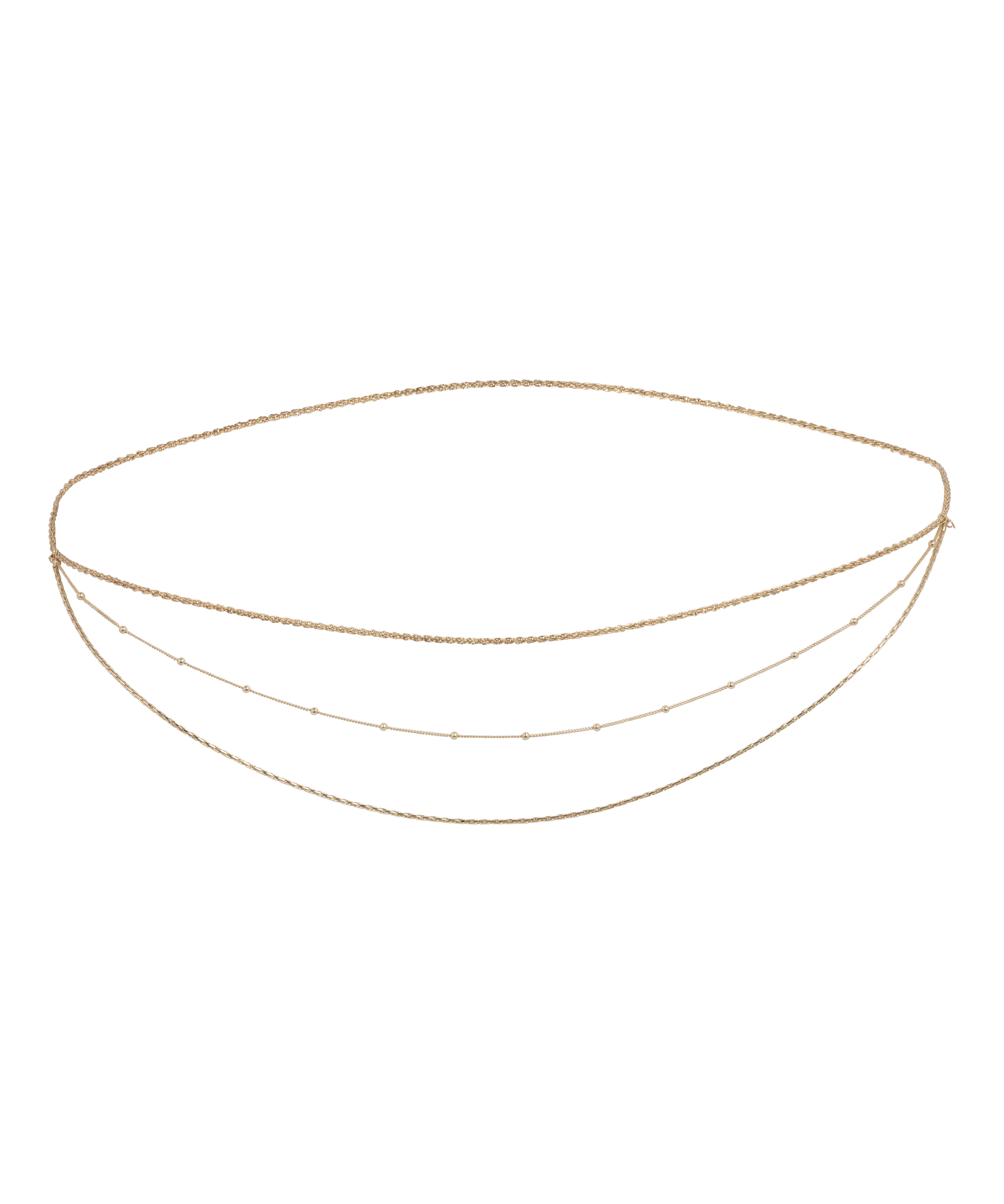 Chaîne de hanche en perles, Jaune, main