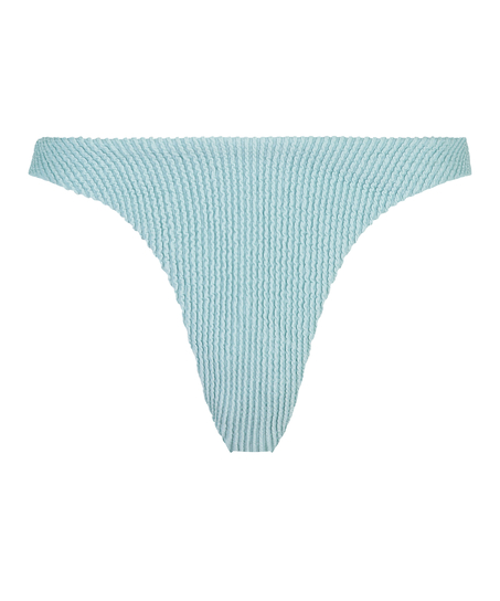 Slip de Bikini Échancrés Crinkle, Bleu