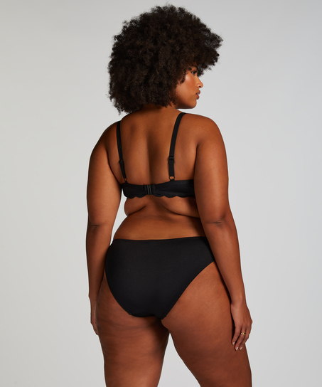 Slip de Bikini Rio Scallop, Noir
