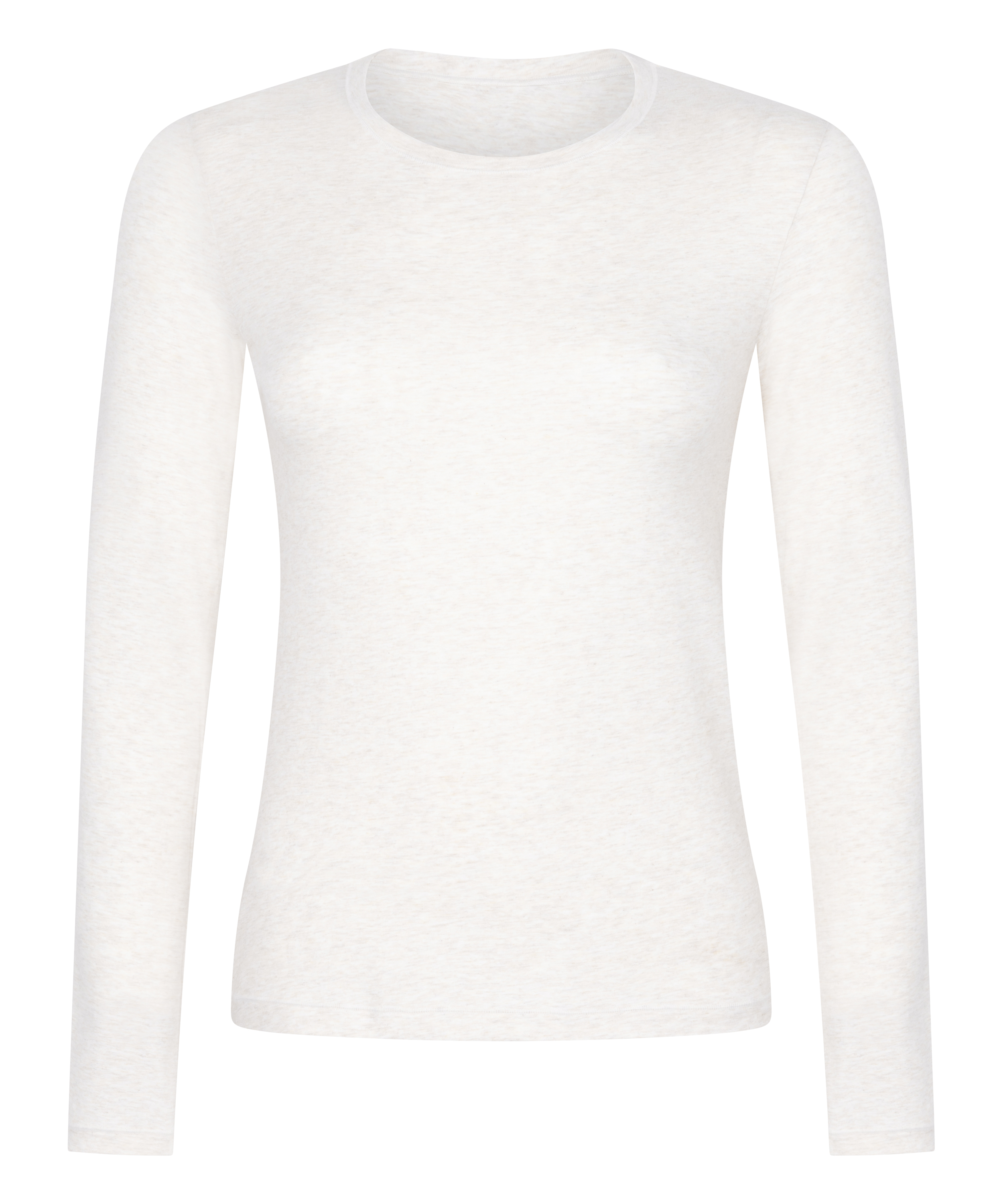 Haut à manches longues en coton doux, Beige, main