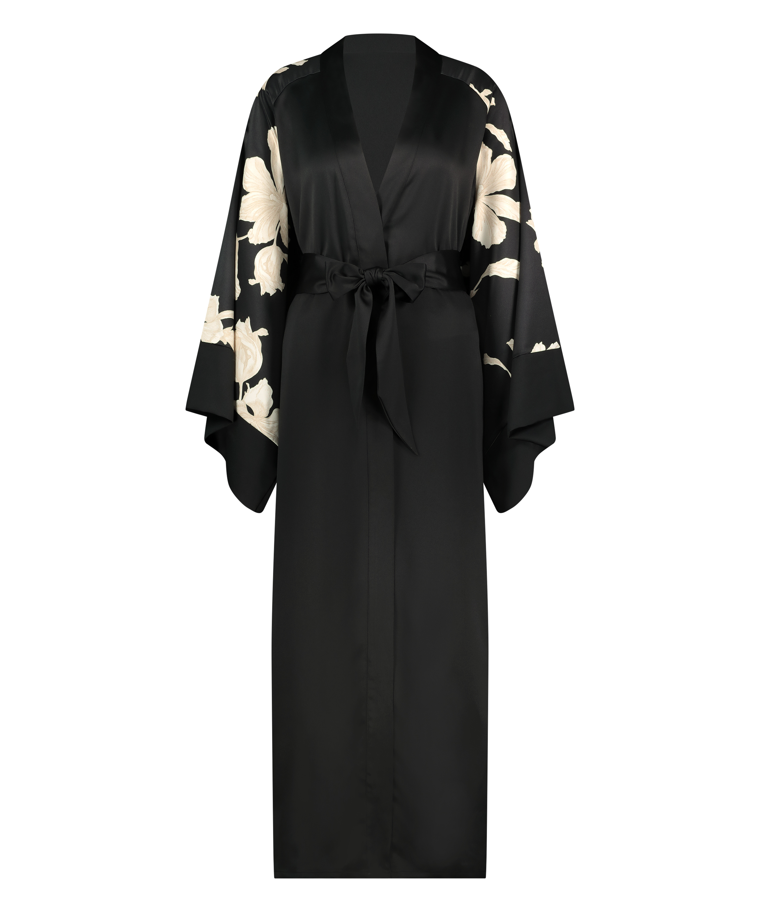 Kimono Satin Bloom, Noir, main