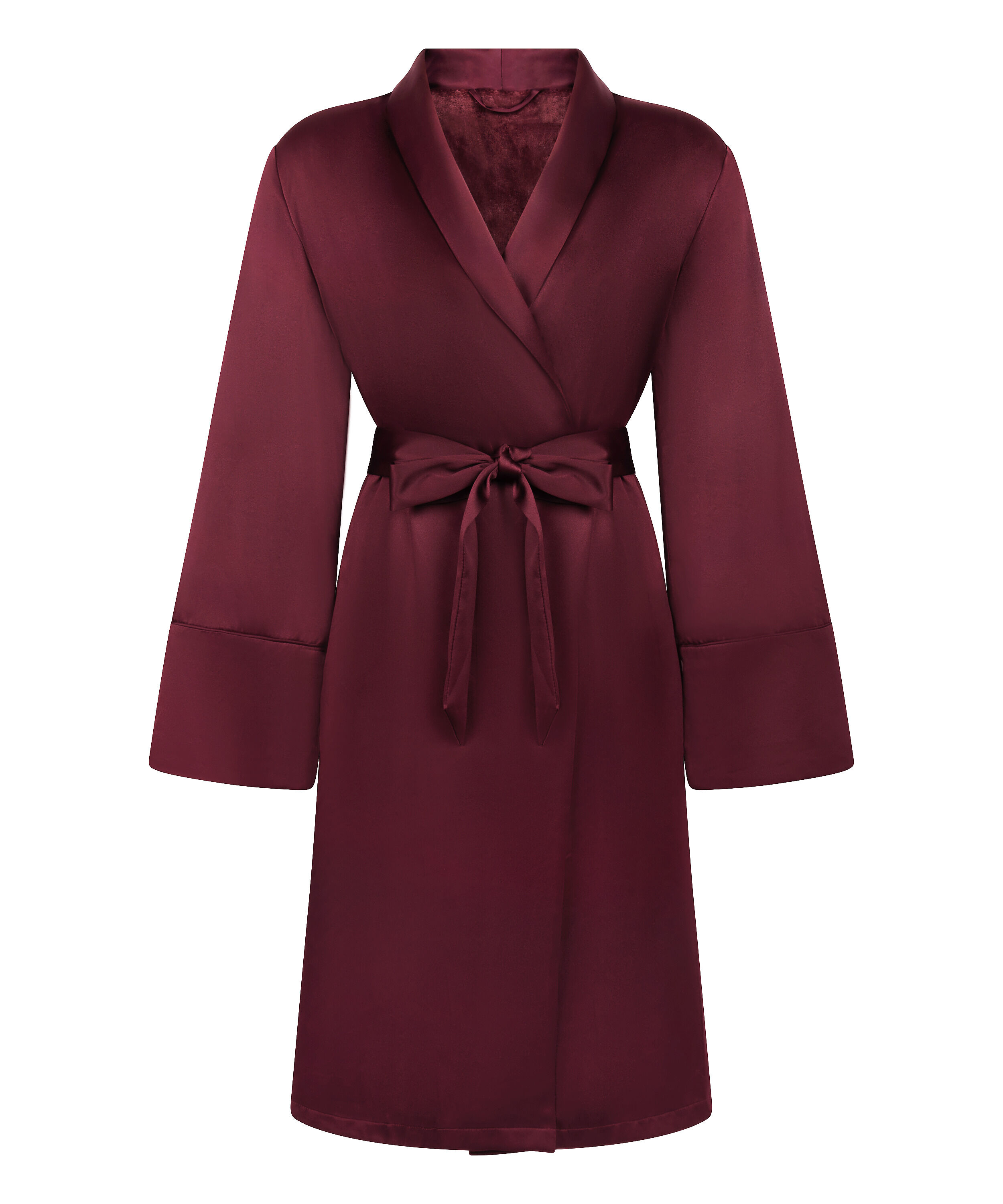 Peignoir en polaire satin&eacute;e, Rouge